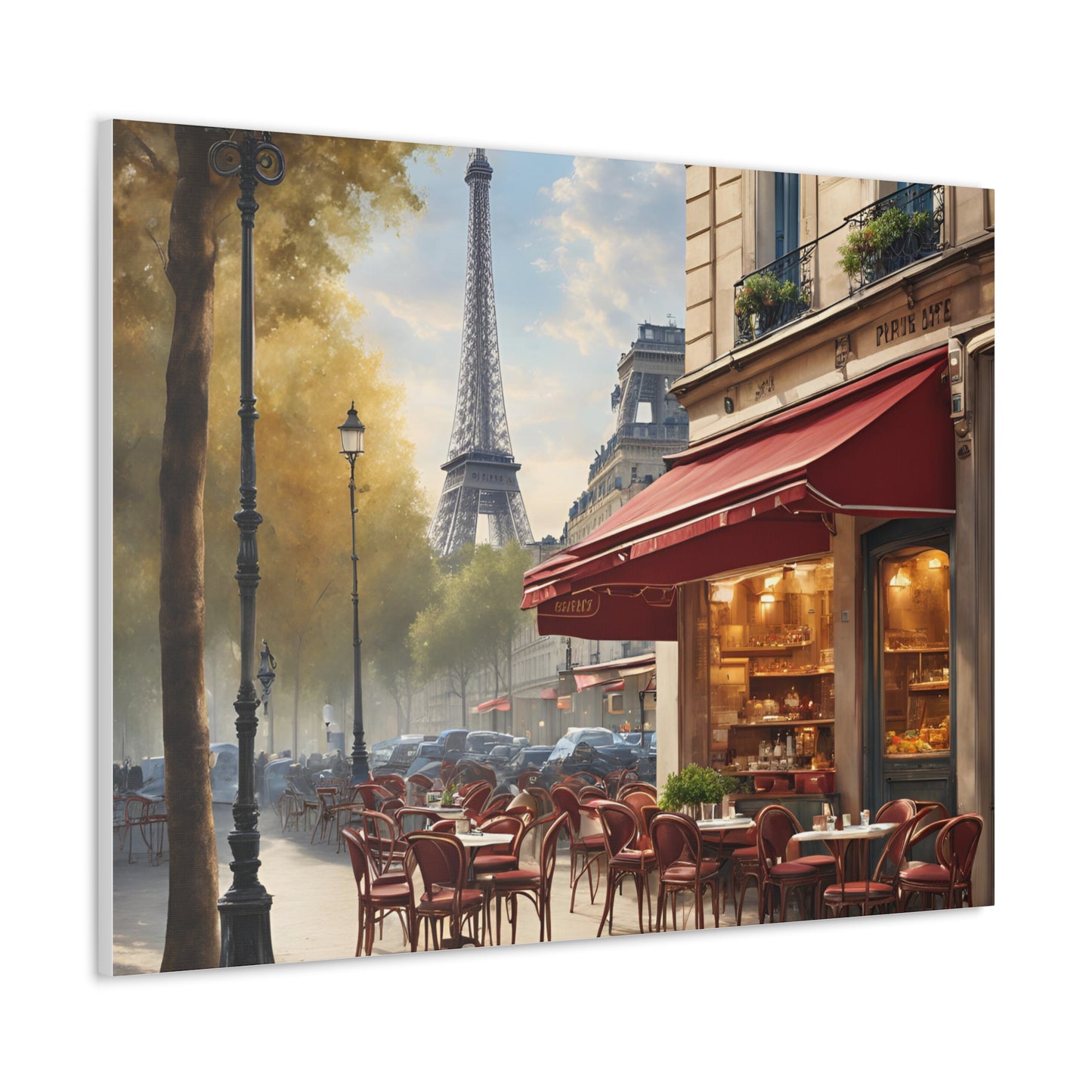 Parisian Café Canvas Gallery Wrap - Scenic Wall Decor for Home & Office