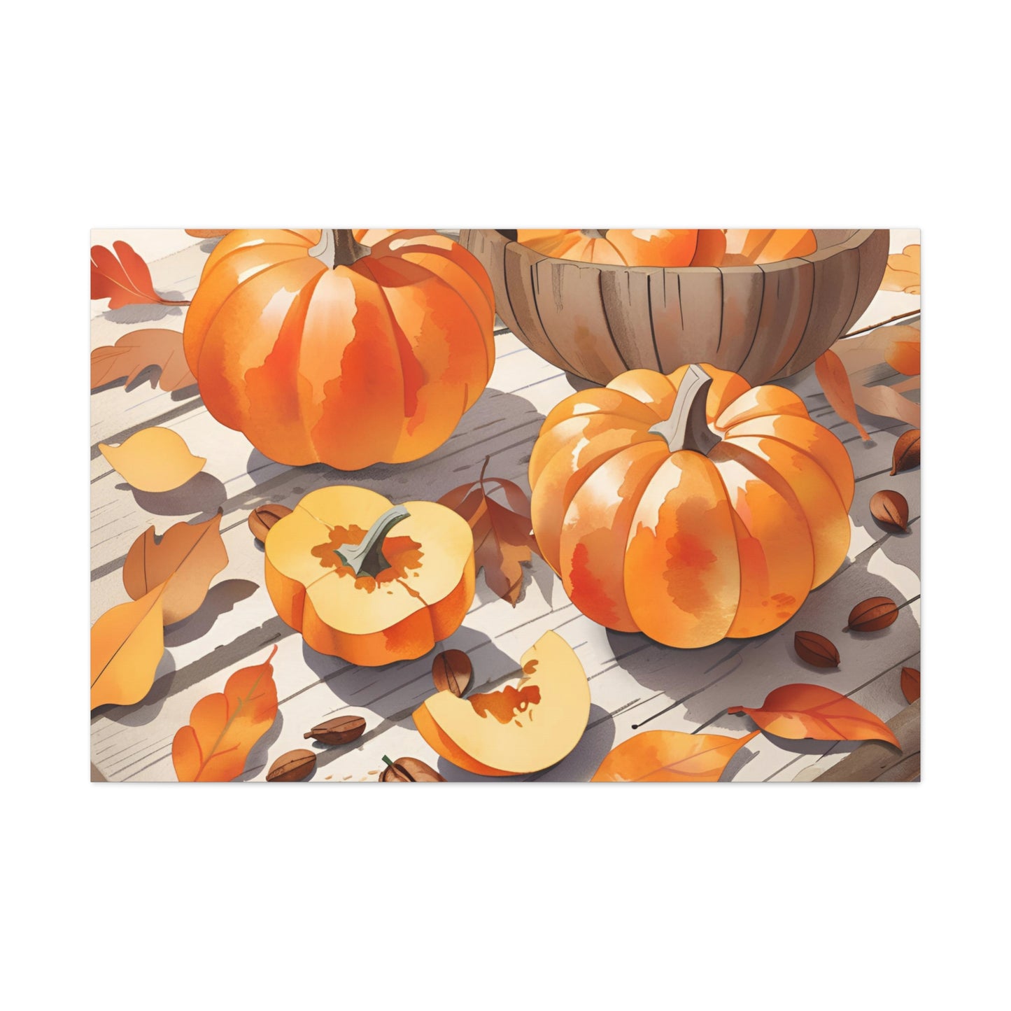 Autumn Pumpkin Canvas Gallery Wraps - Fall Decor for Home and Holidays Still Life Art