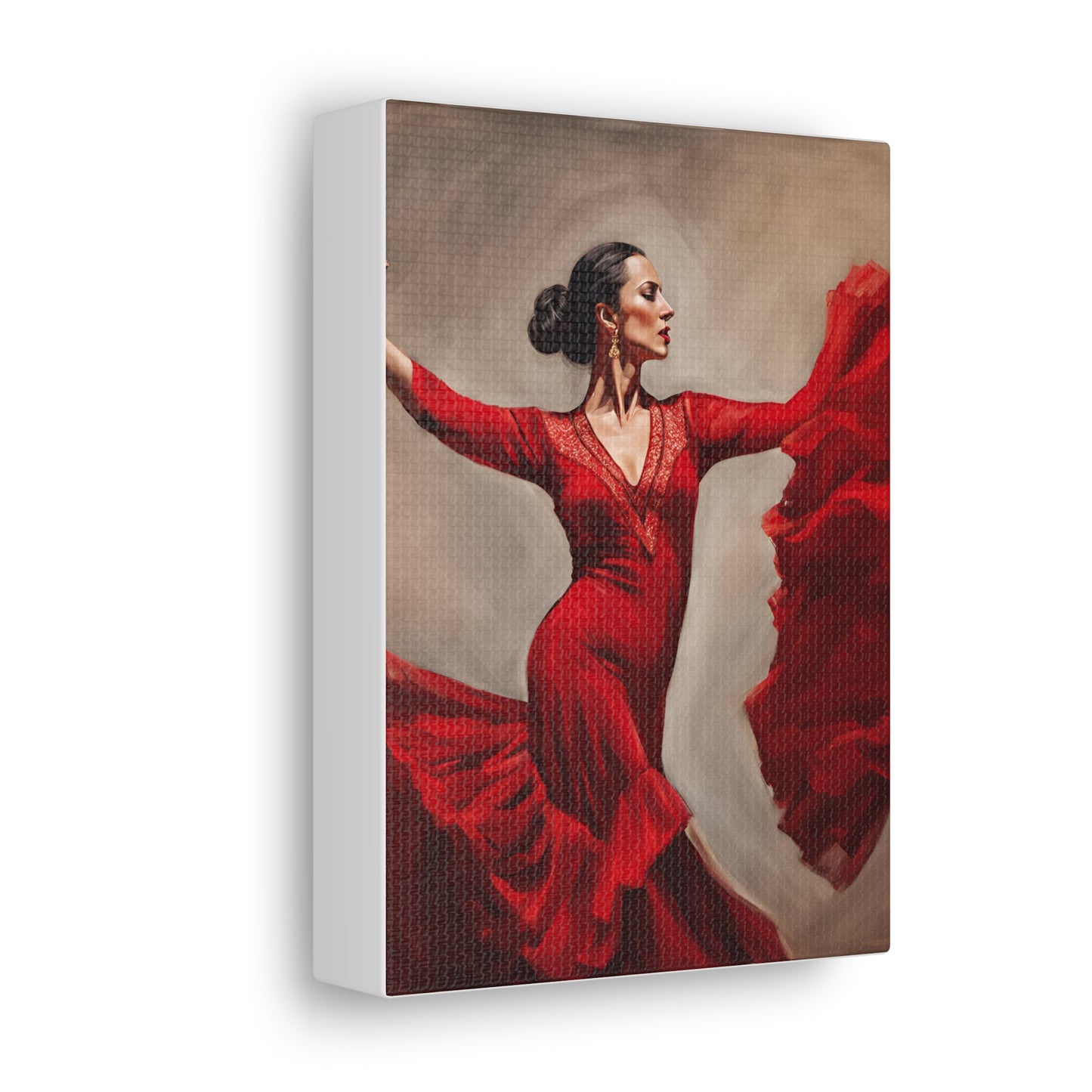 Elegant Flamenco Dancer Canvas Gallery Wrap - Vibrant Wall Art for Dance Lovers