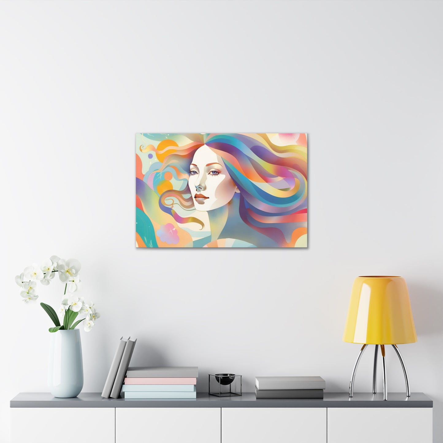 Canvas Gallery Wrap - Abstract Woman Colorful Wall Art