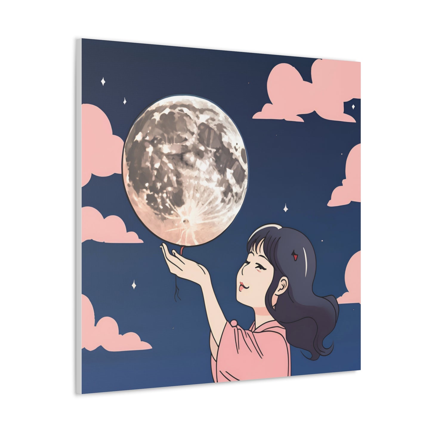 Canvas Gallery Wraps - Girl Holding the Moon Wall Art