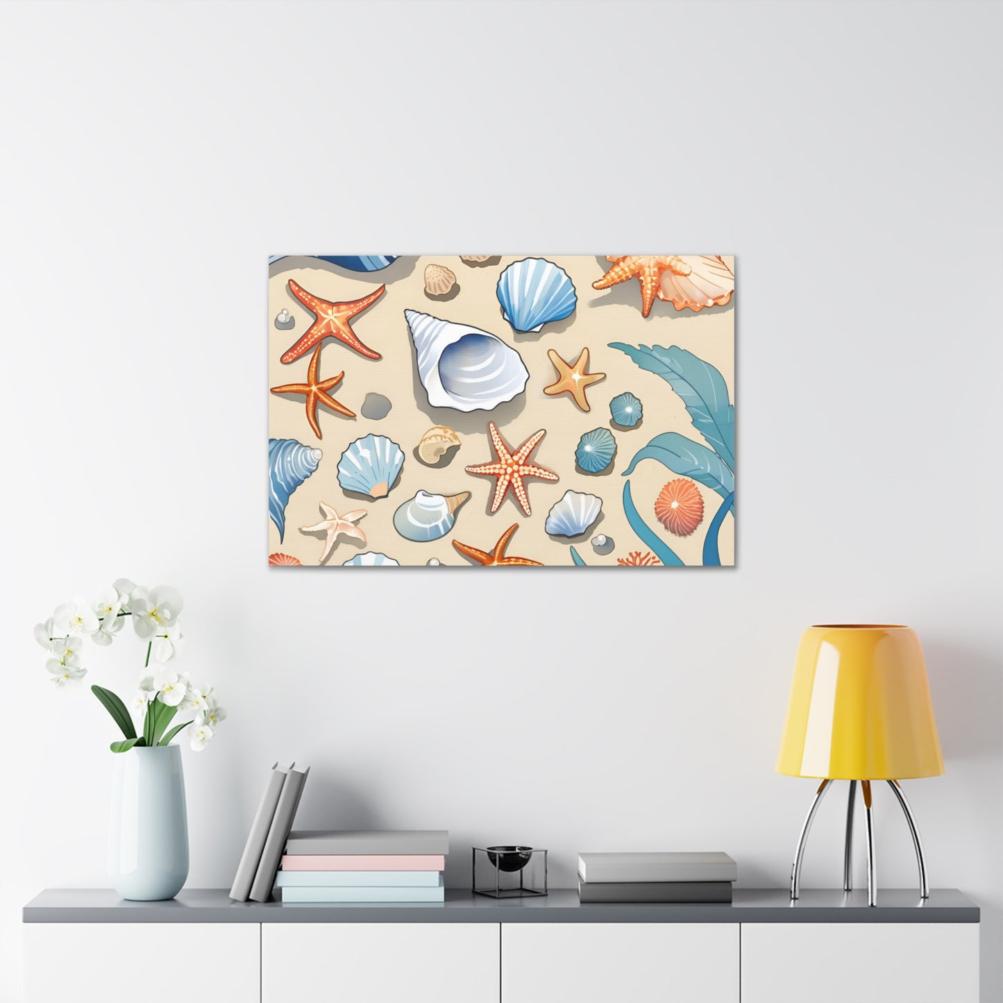 Coastal Seashell Canvas Gallery Wrap - Nautical Wall Art for Beach Lovers