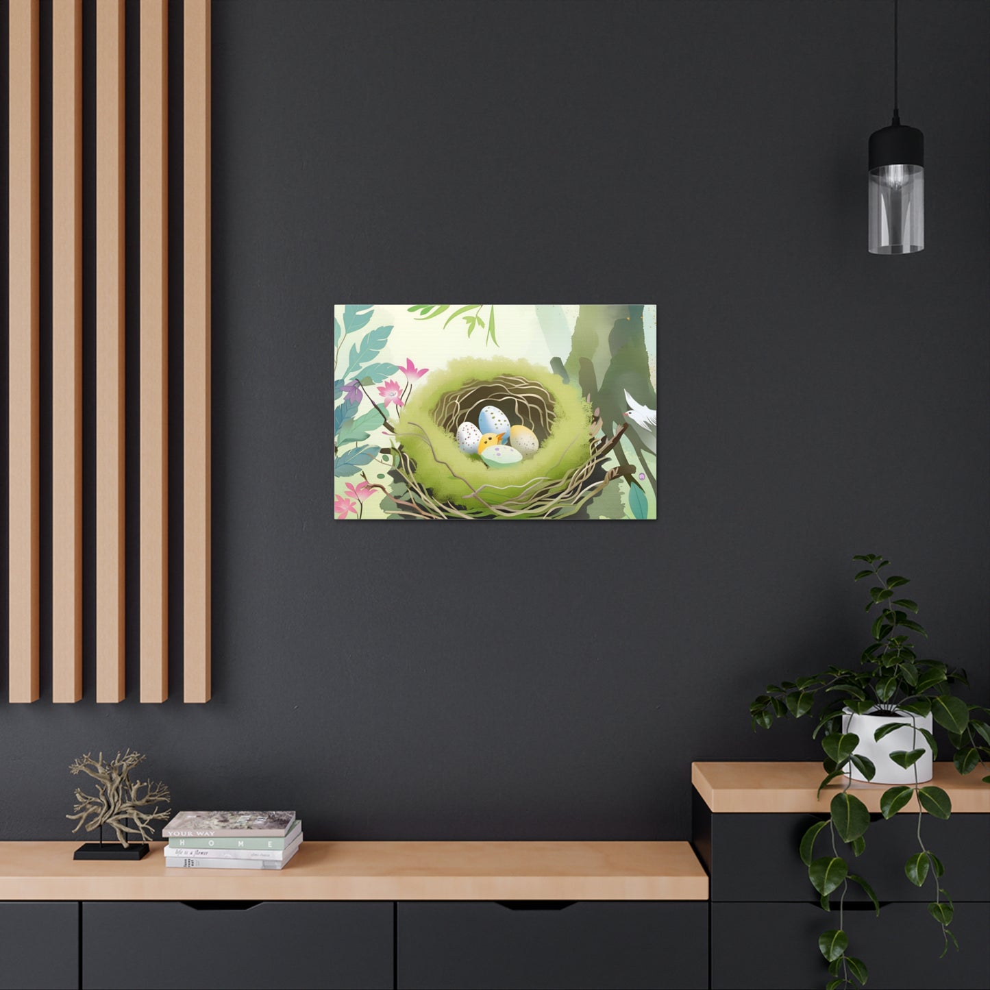 Spring Nest Canvas Gallery Wrap - Nature Artwork for Home Decor