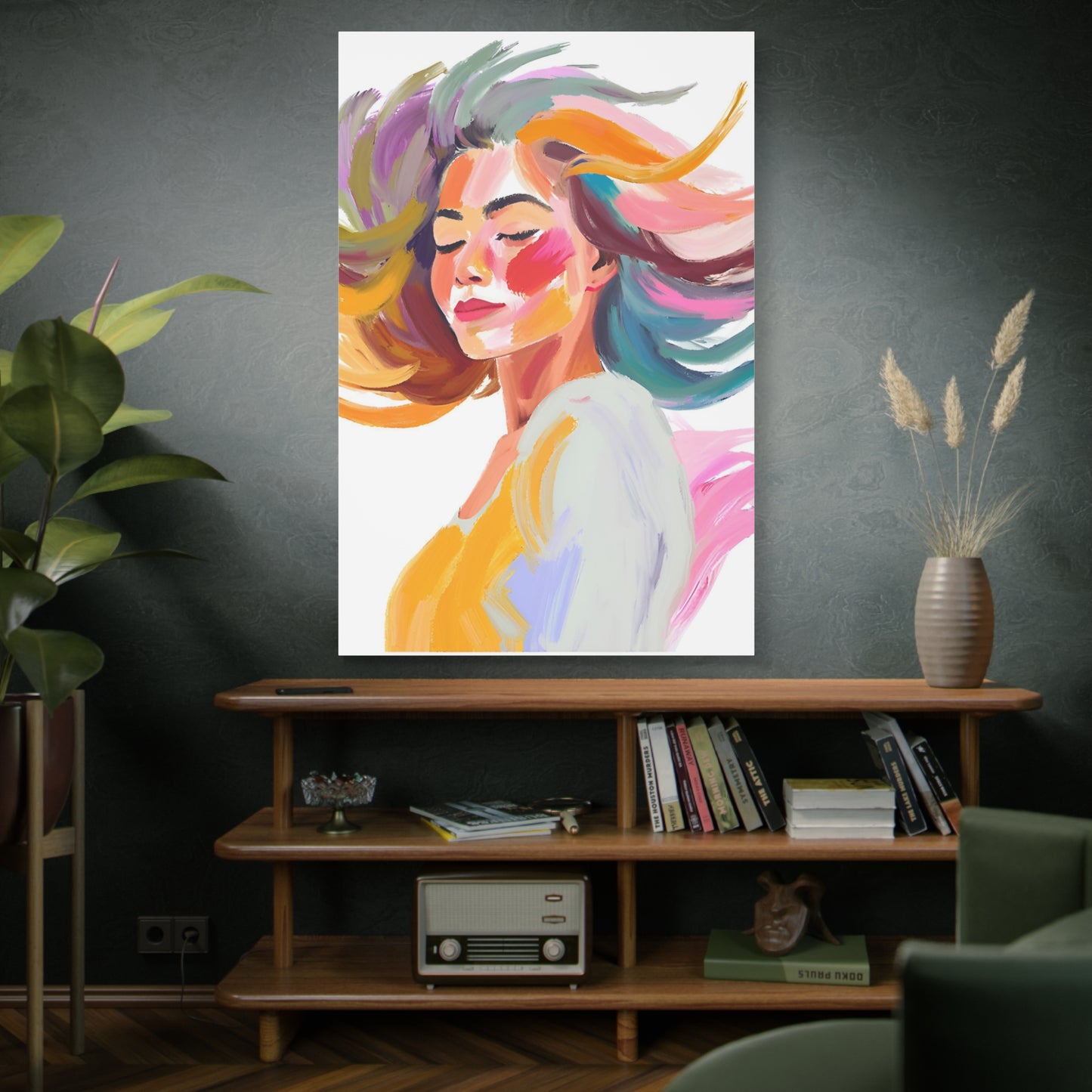 Colorful Abstract Canvas Wall Art - Feminine Beauty Design