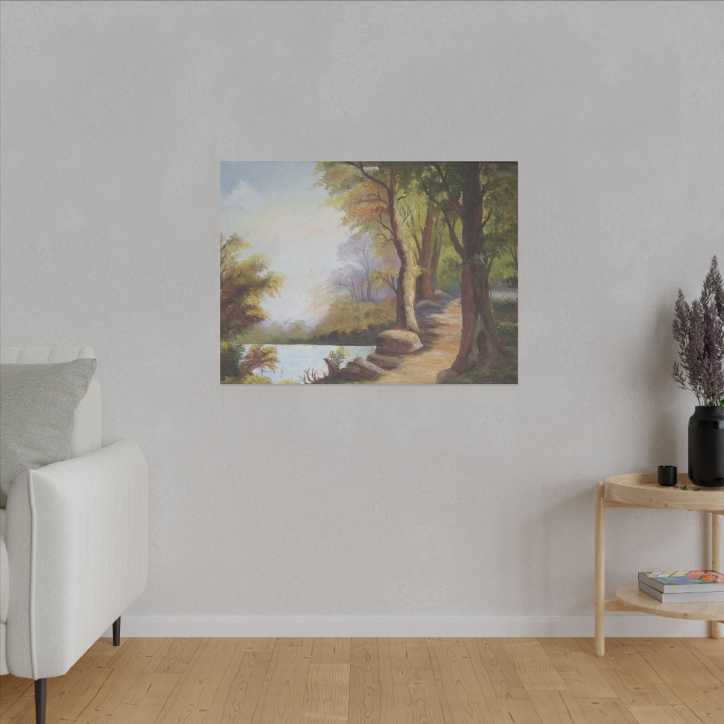 Serene Landscape Matte Canvas Wall Art - Tranquil Nature Decor