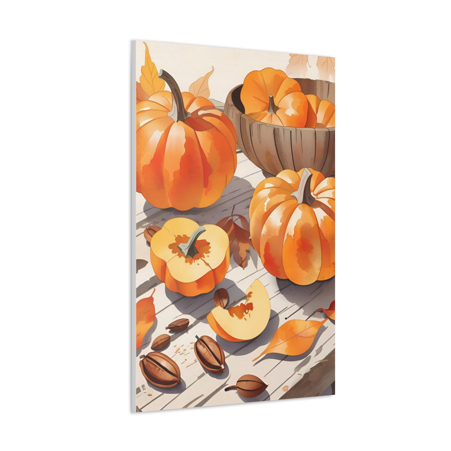 Autumn Pumpkin Canvas Gallery Wraps - Fall Decor for Home and Holidays Still Life Art