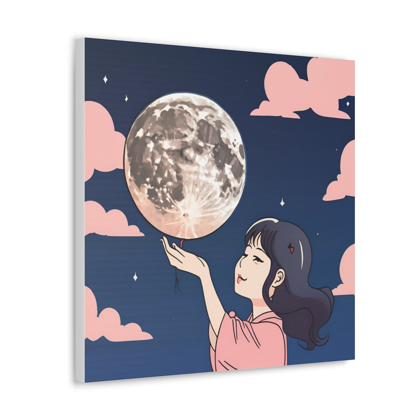 Canvas Gallery Wraps - Girl Holding the Moon Wall Art