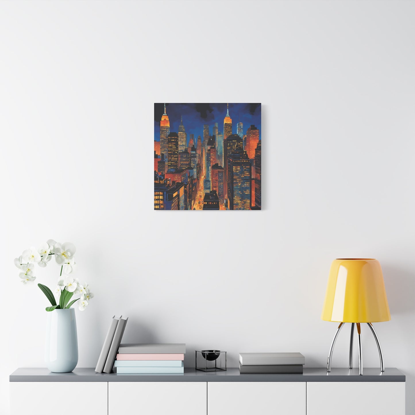 New York City Nightscape Matte Canvas Print – Stunning Skyline Art for Home & Office