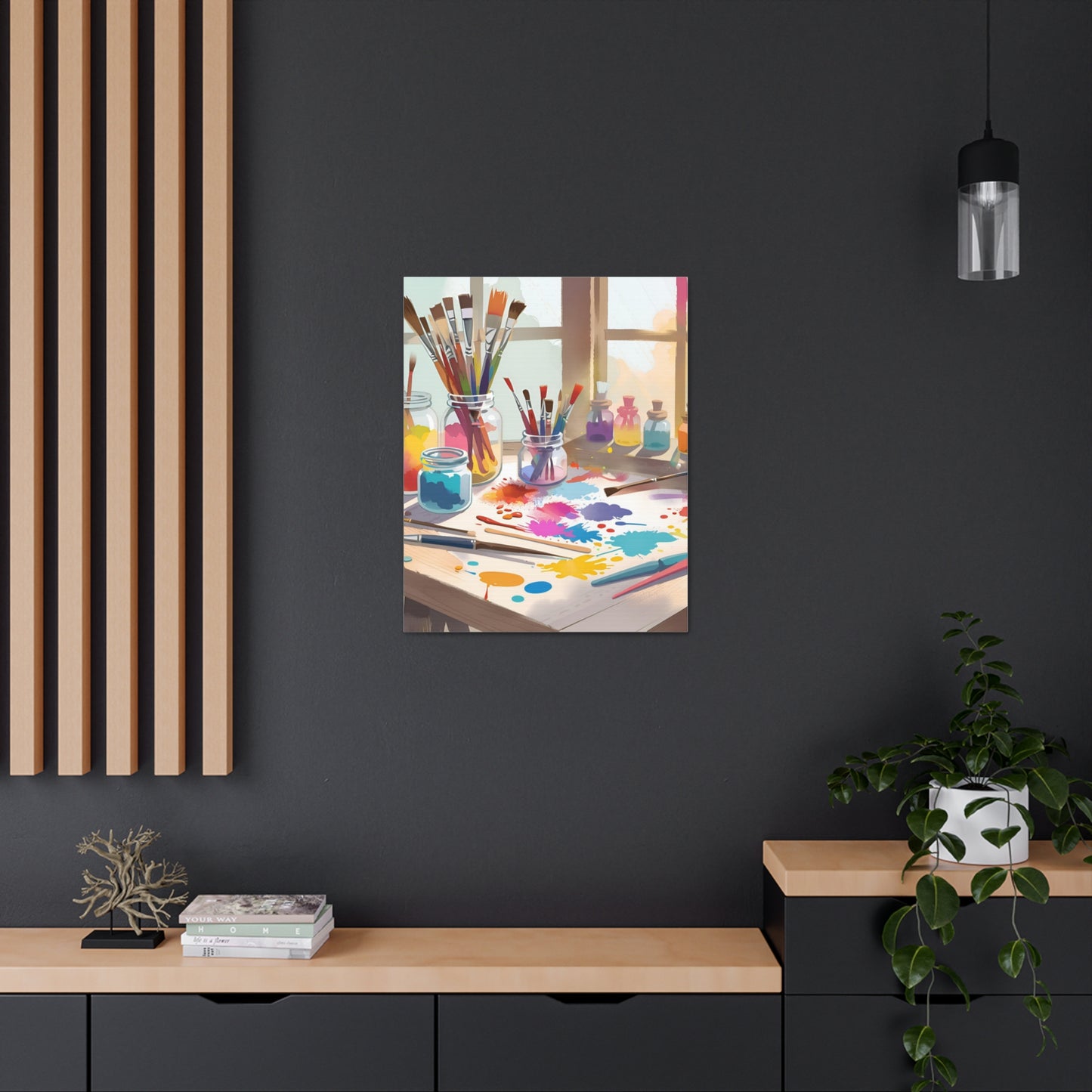 Artistic Canvas Gallery Wraps - Colorful Paint Palette Design for Creative Spaces