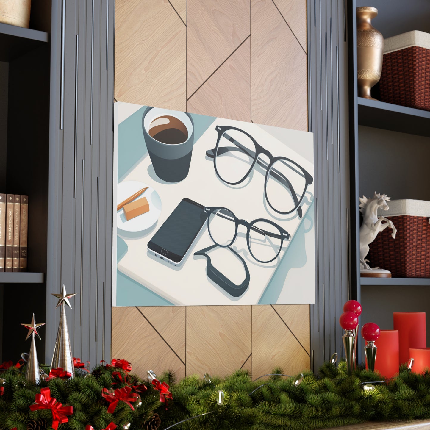 Modern Coffee & Glasses Canvas Gallery Wrap