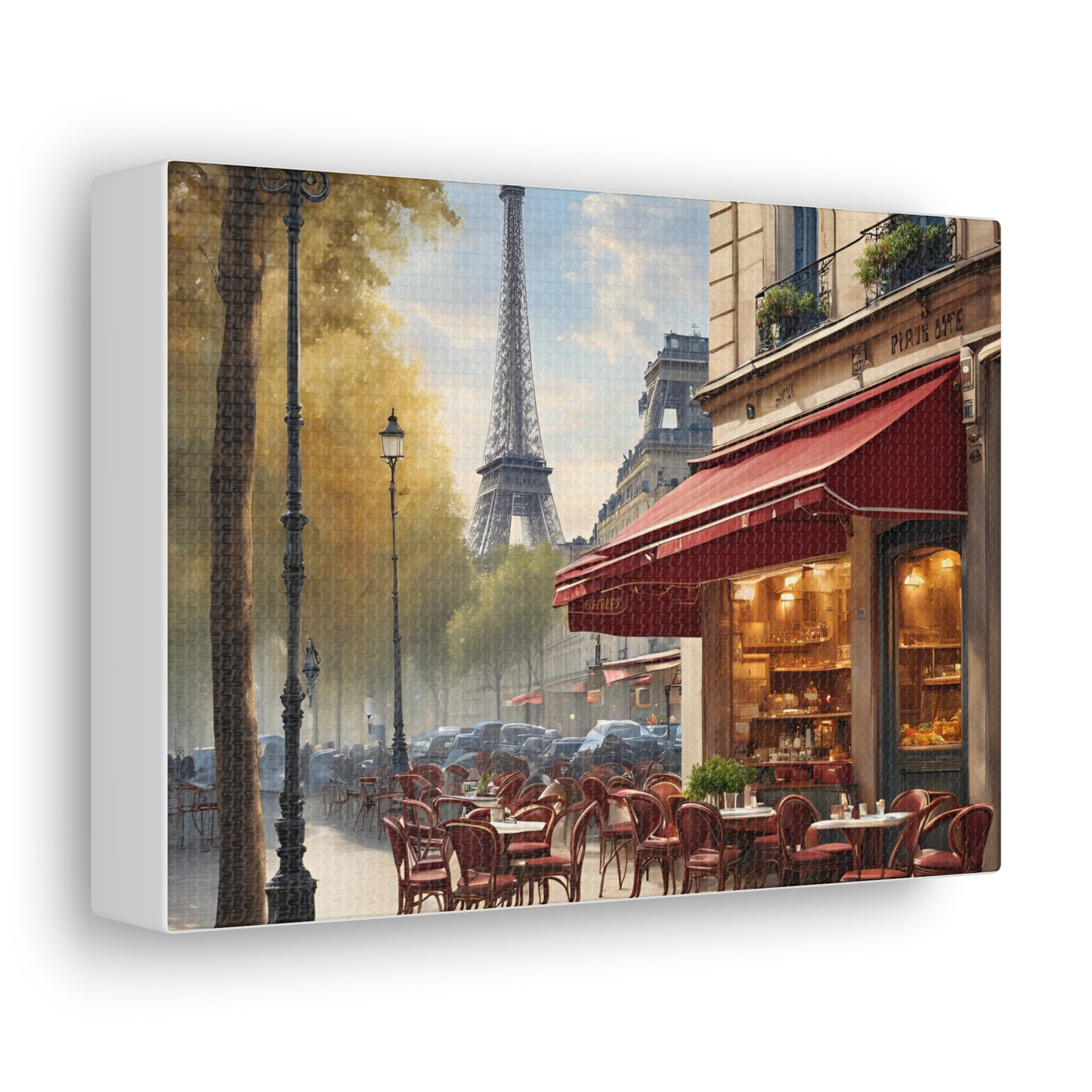 Parisian Café Canvas Gallery Wrap - Scenic Wall Decor for Home & Office