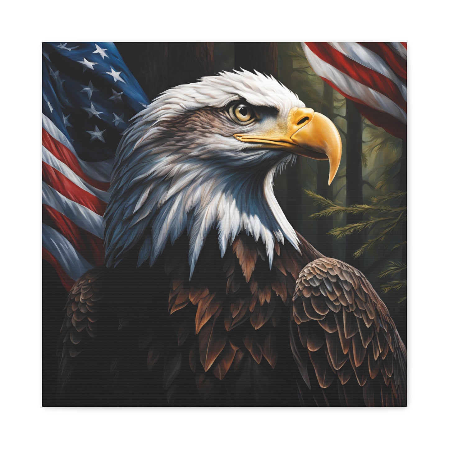 Patriotic Eagle Canvas Wall Art – Inspiring American Pride Home Decor