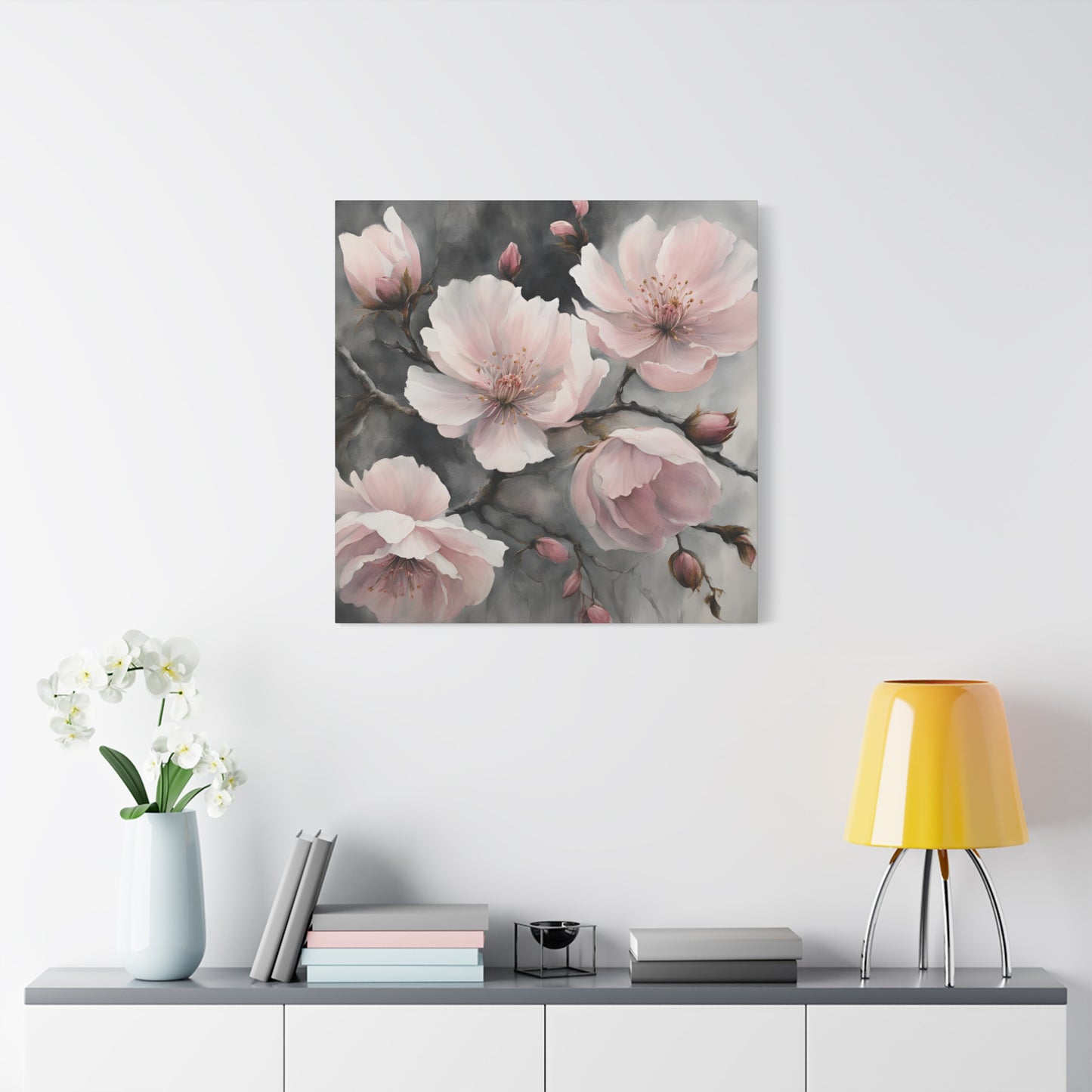 Cherry Blossom Matte Canvas Art – Elegant Floral Wall Décor | Crafted Canvass