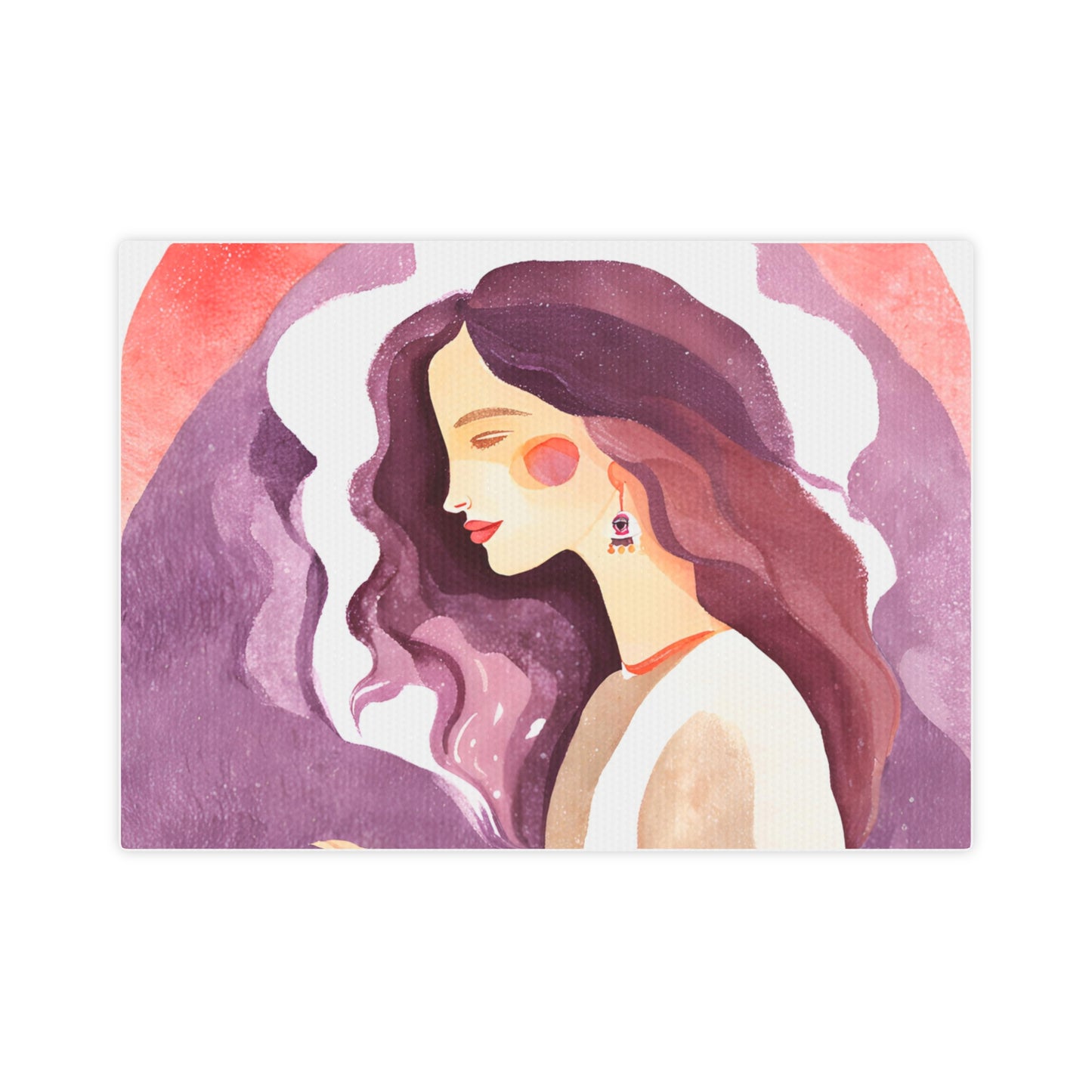 Artistic Canvas Photo Tile with Woman Illustration - Perfect Gift for Home Decor