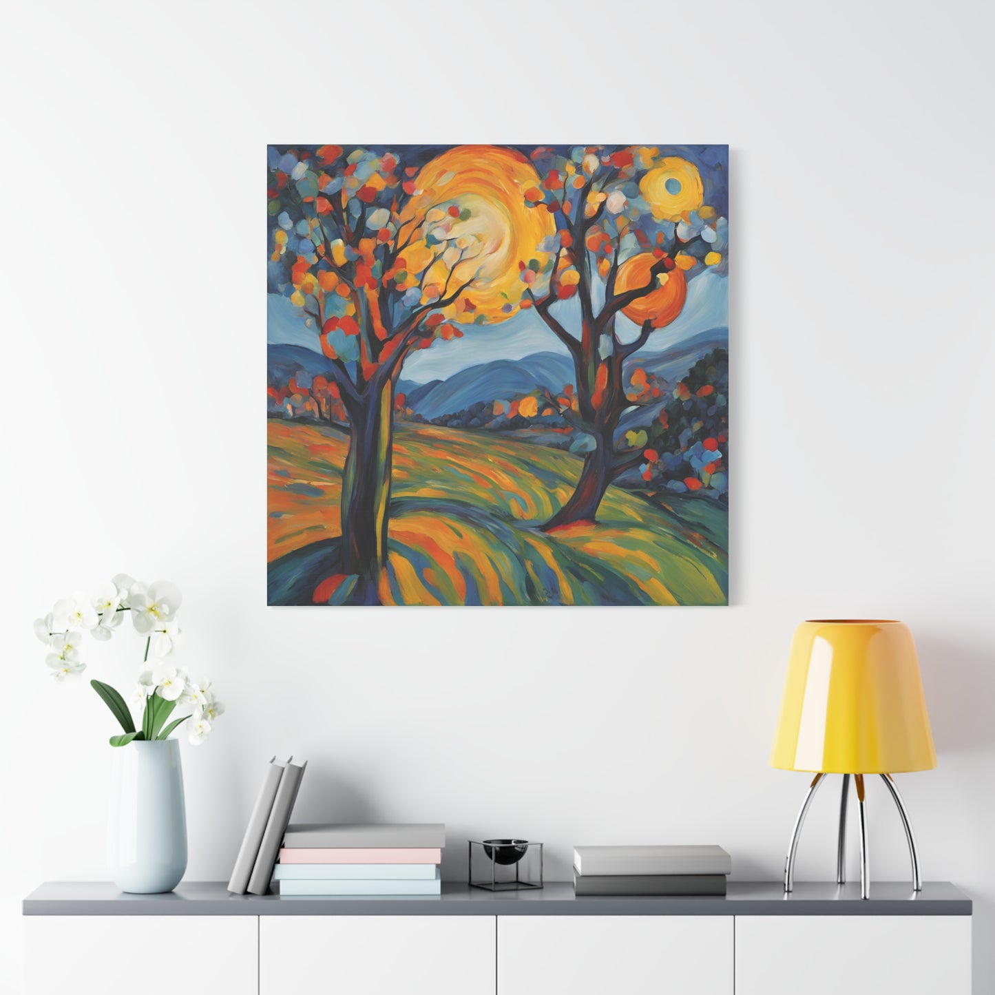 Colorful Expressionism Tree Canvas Art - Matte Stretched Wall Decor