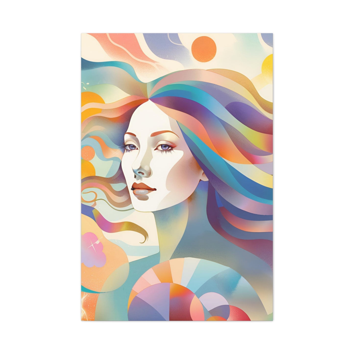 Canvas Gallery Wrap - Abstract Woman Colorful Wall Art