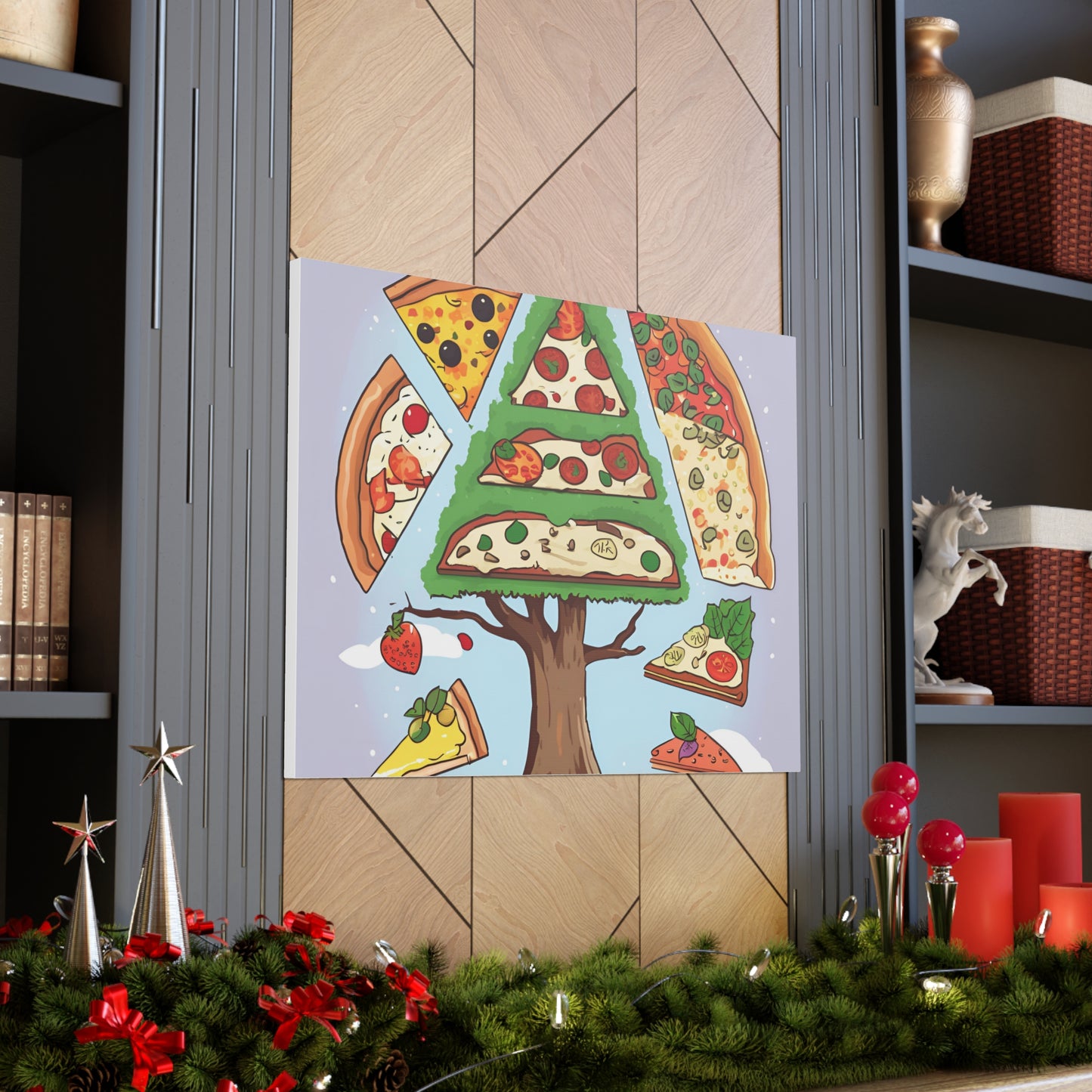 Pizza Tree Canvas Gallery Wrap - Whimsical Wall Art for Food Lovers