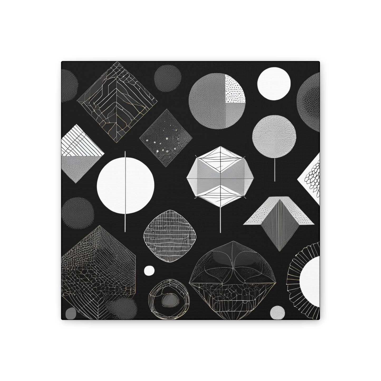 Modern Geometric Wall Art Canvas - Black and White Design for Home Decor Abstract Wall Art