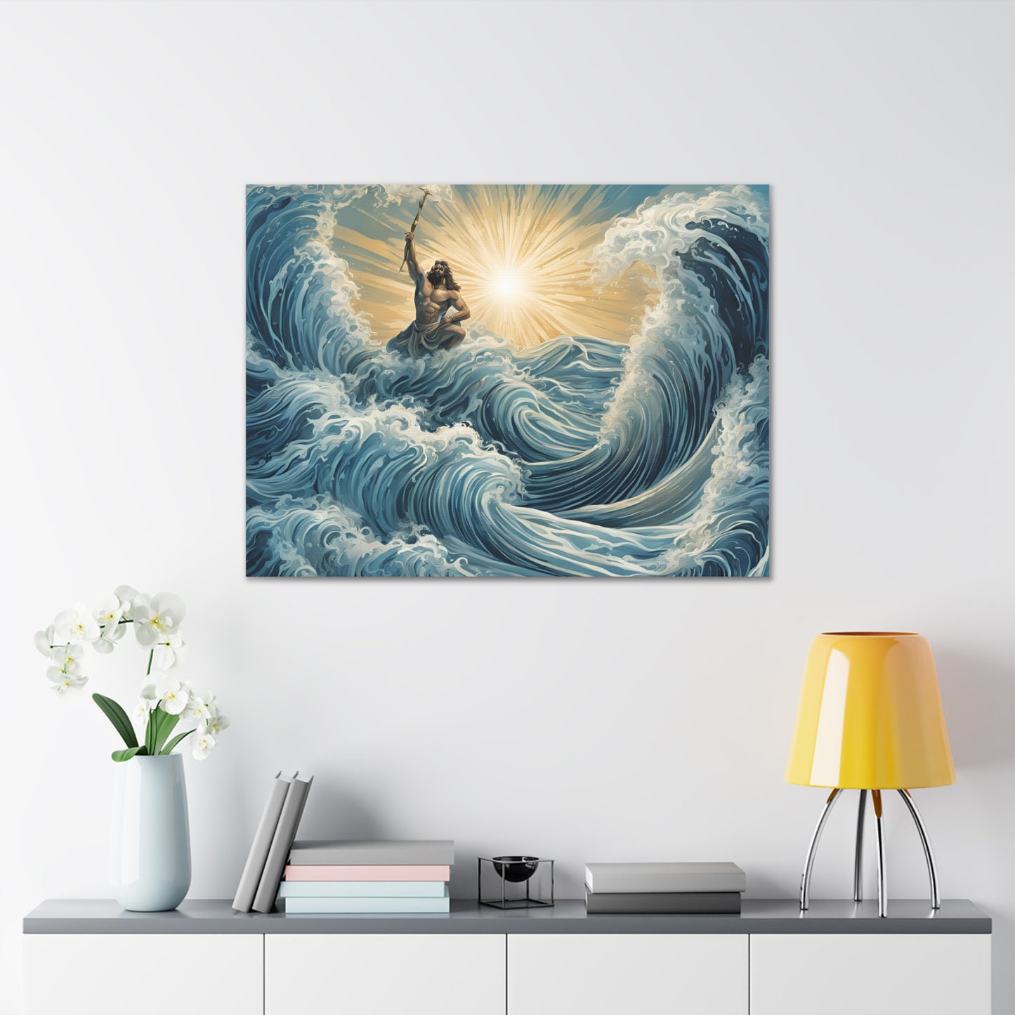 Majestic Canvas Gallery Wrap - Oceanic Waves & Sunlight