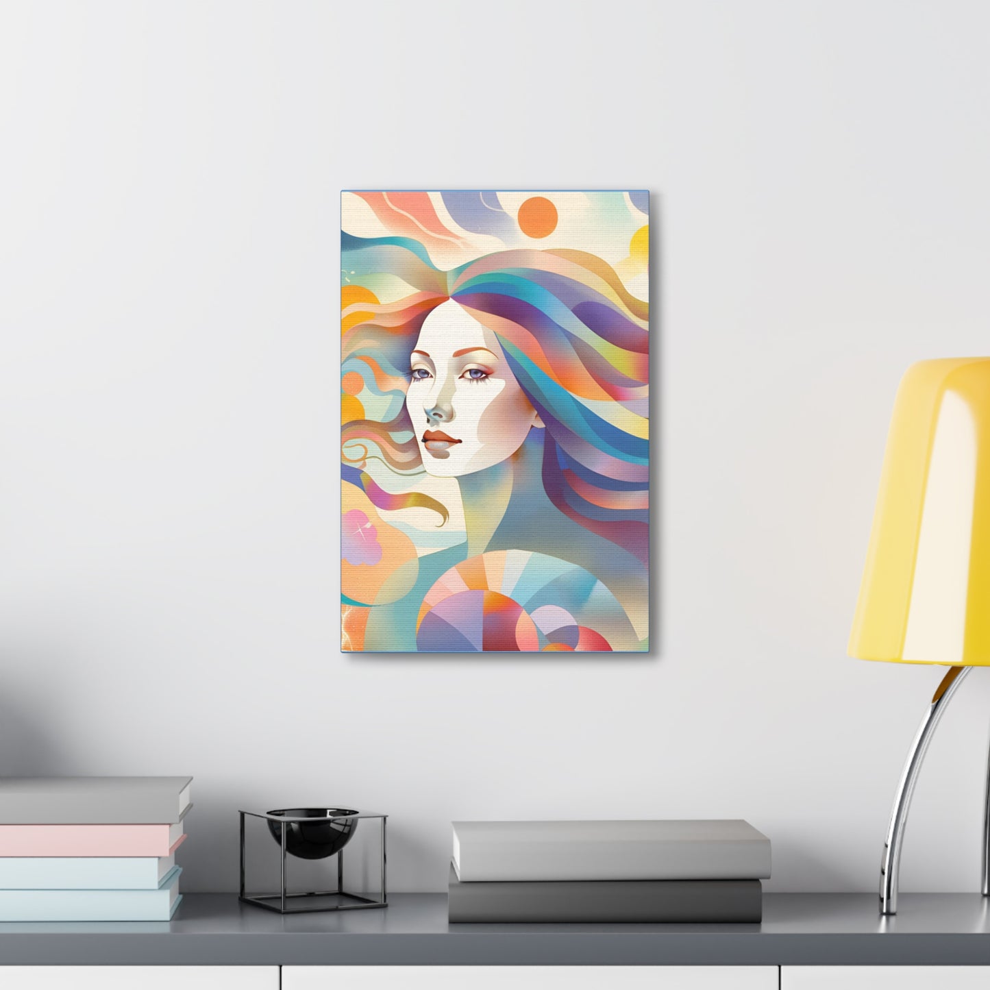 Canvas Gallery Wrap - Abstract Woman Colorful Wall Art