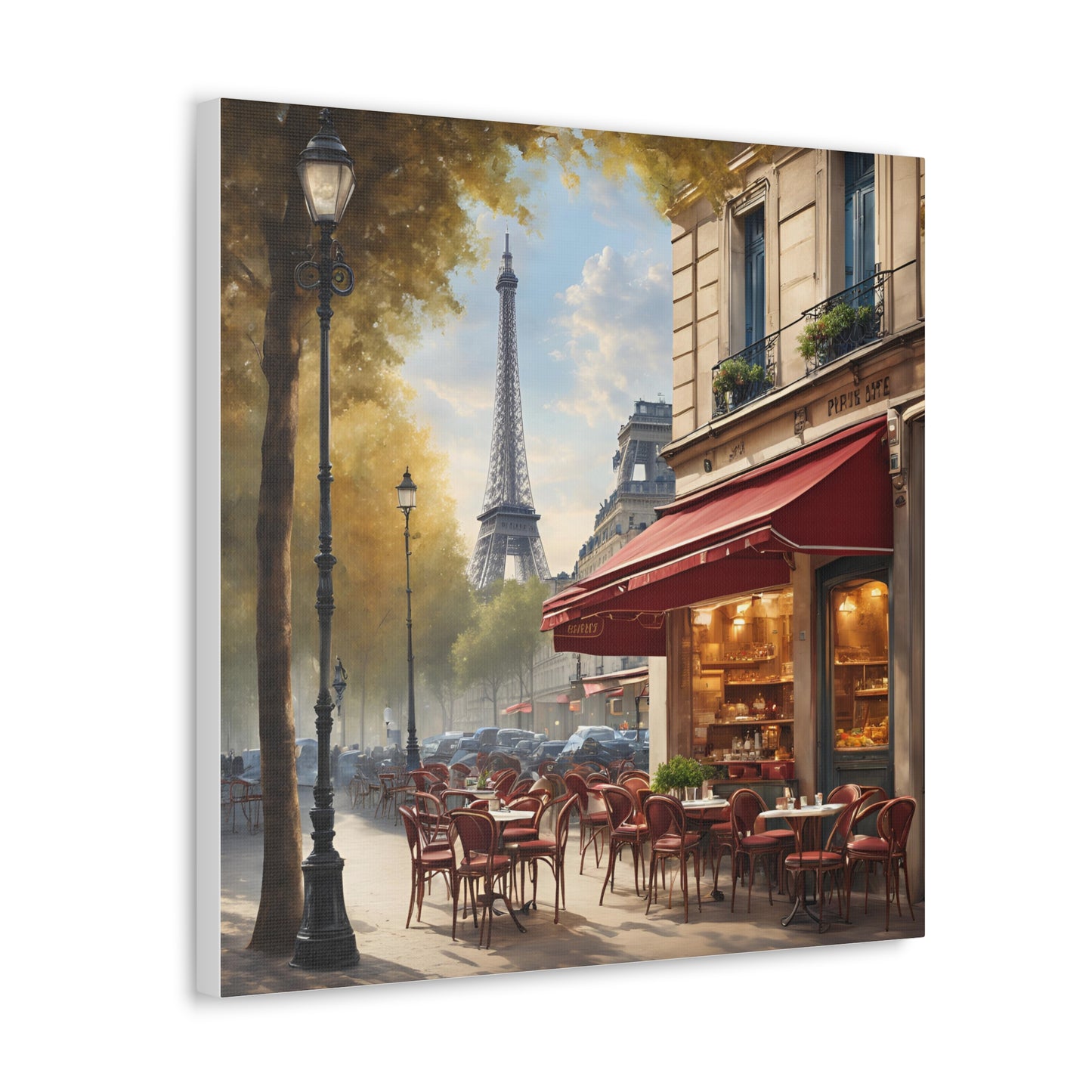 Parisian Café Canvas Gallery Wrap - Scenic Wall Decor for Home & Office