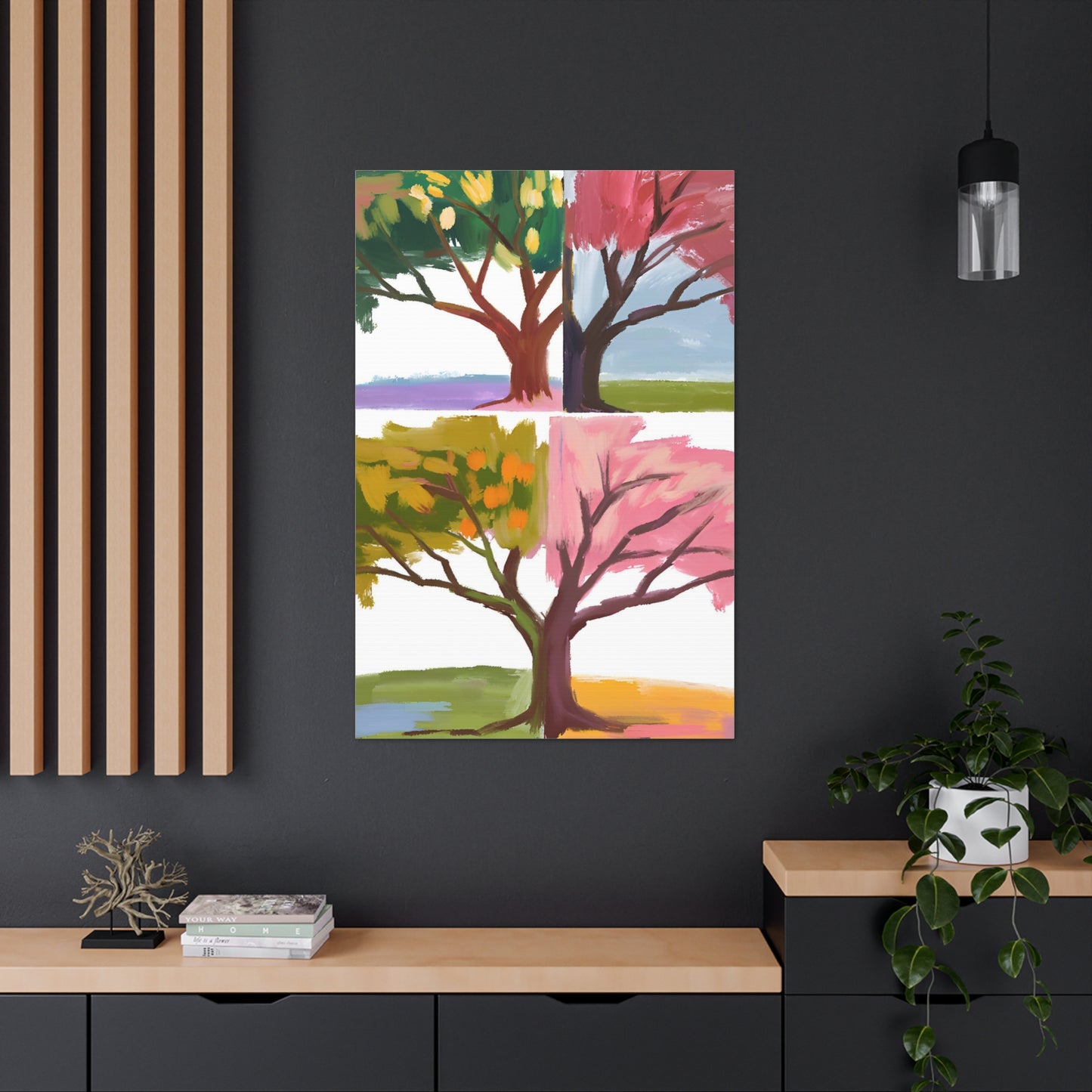 Four Seasons Tree Canvas Gallery Wraps – Nature-Inspired Home Decor