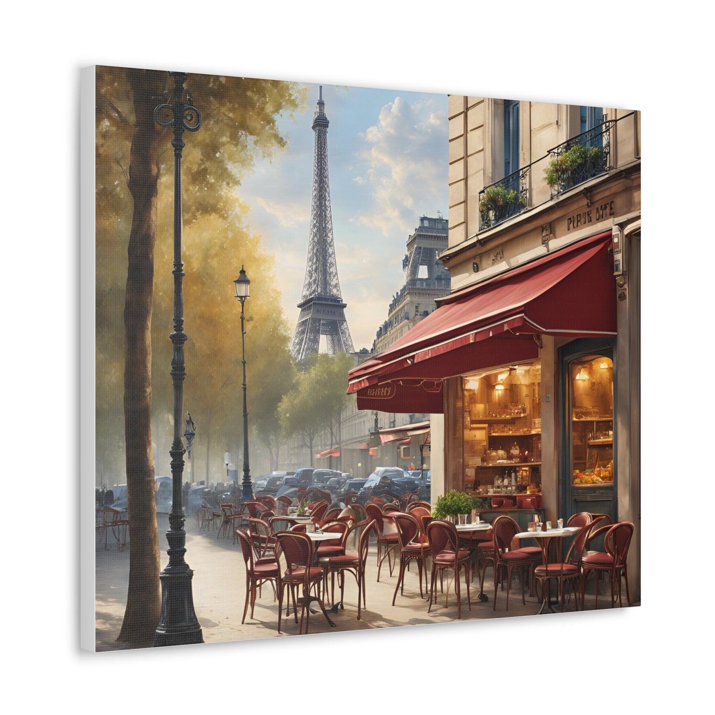 Parisian Café Canvas Gallery Wrap - Scenic Wall Decor for Home & Office