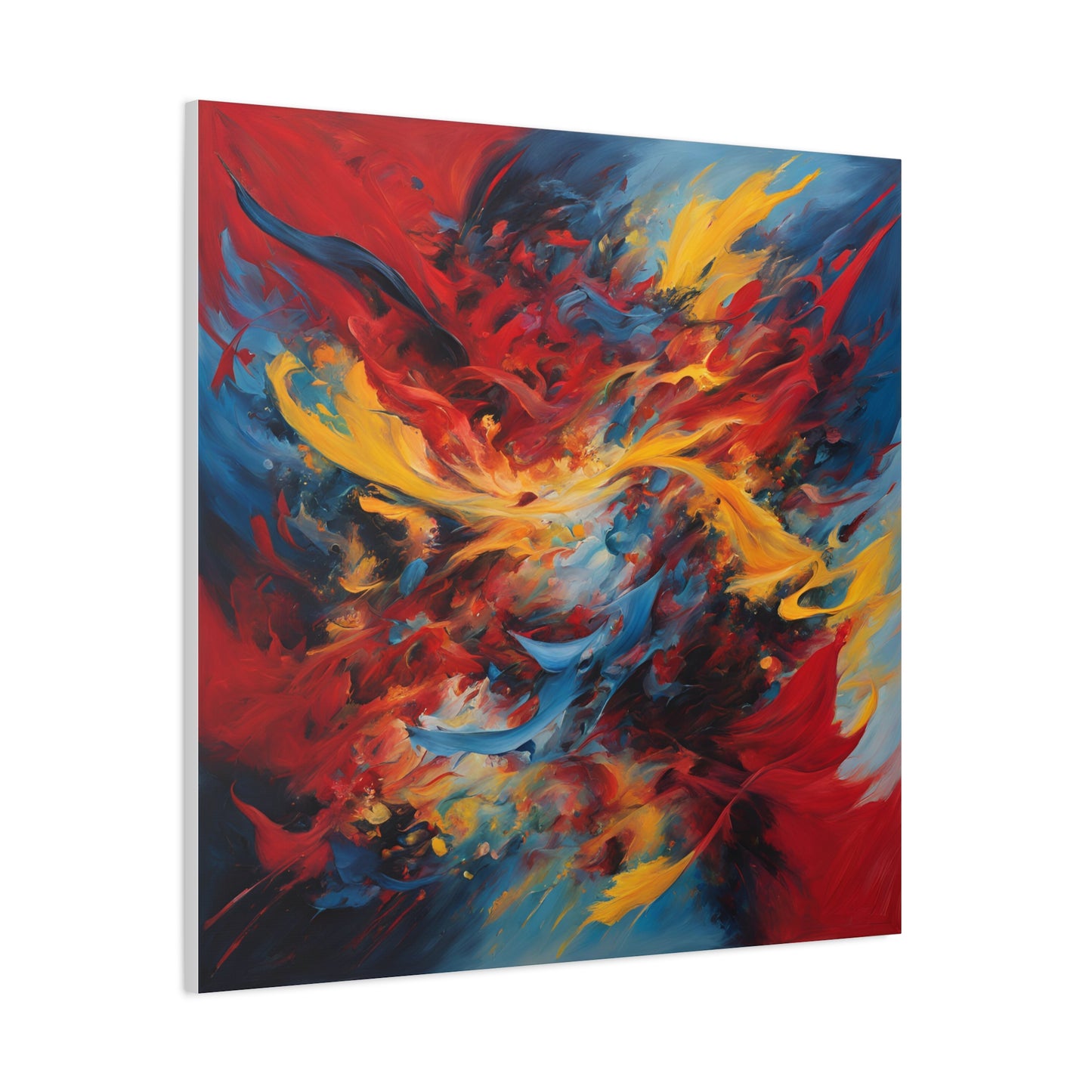 Vibrant Abstract Canvas Wall Art - Colorful Flame Design