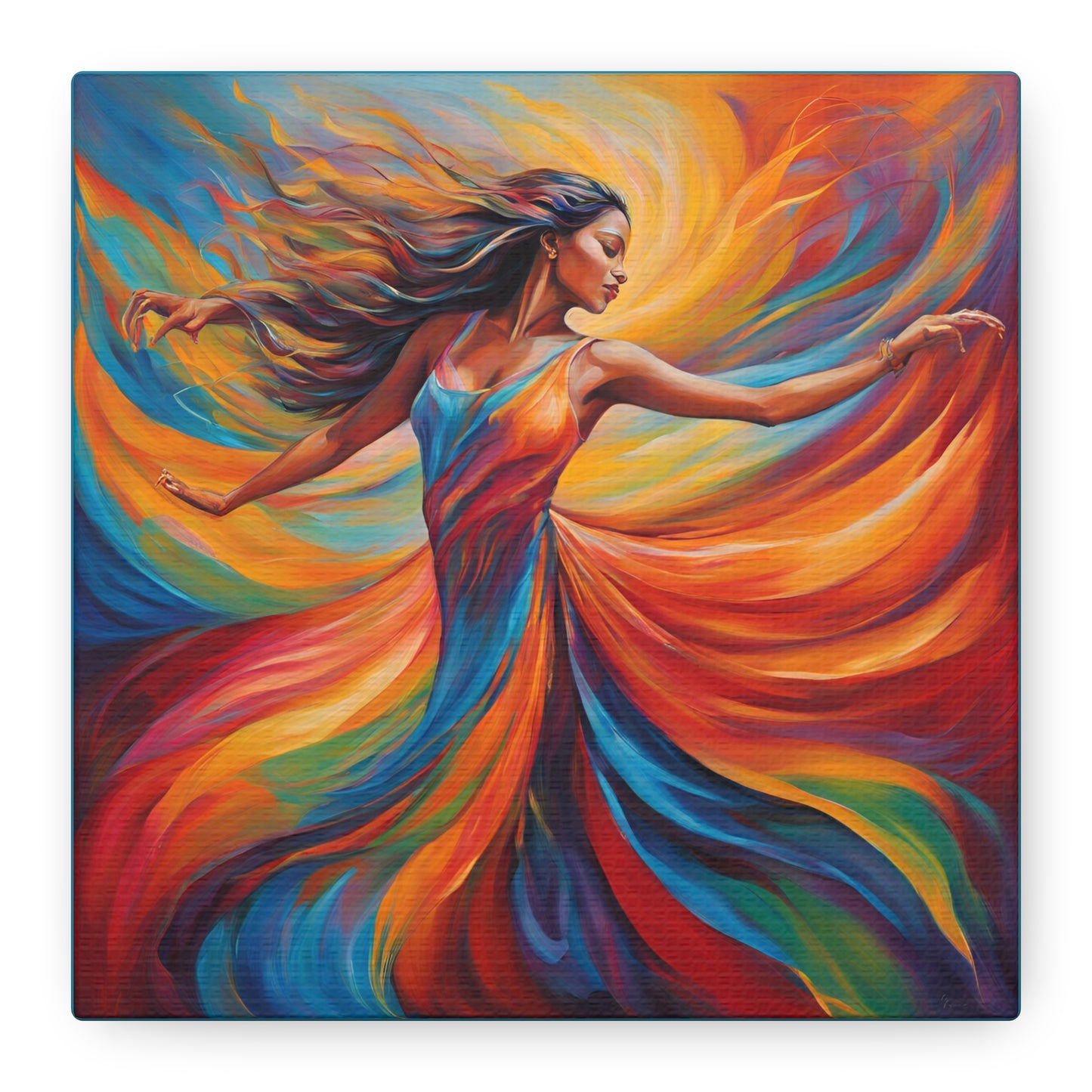 Vibrant Dance Canvas Art - Colorful Stretched Wall Decor Figurative