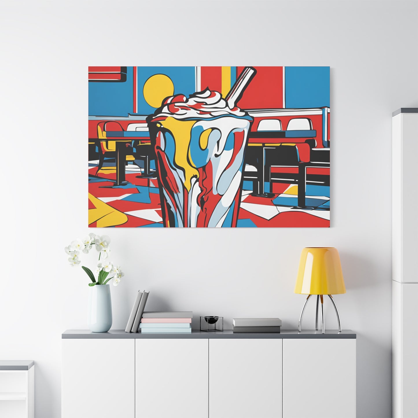 Retro Milkshake Canvas Wall Art – Fun & Vibrant Diner-Inspired Decor