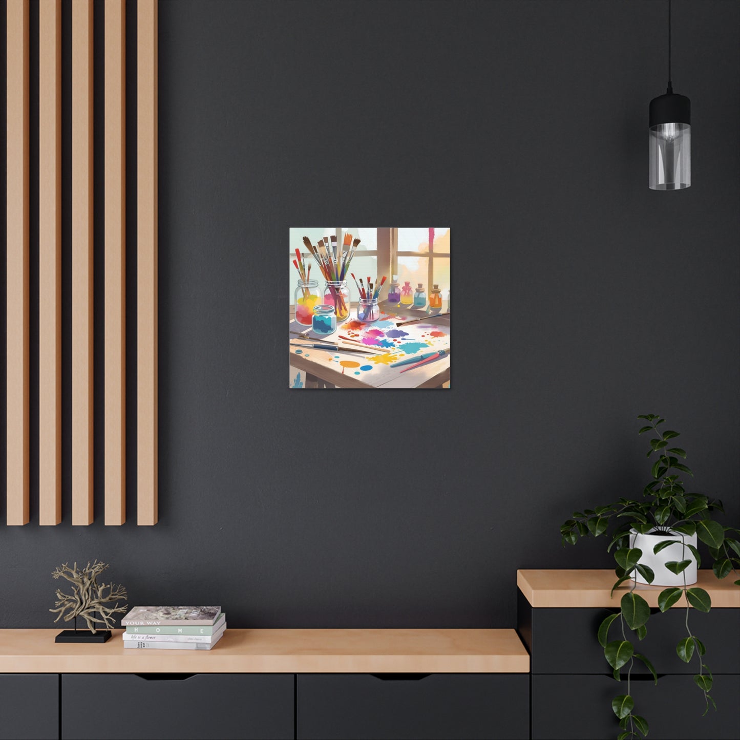 Artistic Canvas Gallery Wraps - Colorful Paint Palette Design for Creative Spaces