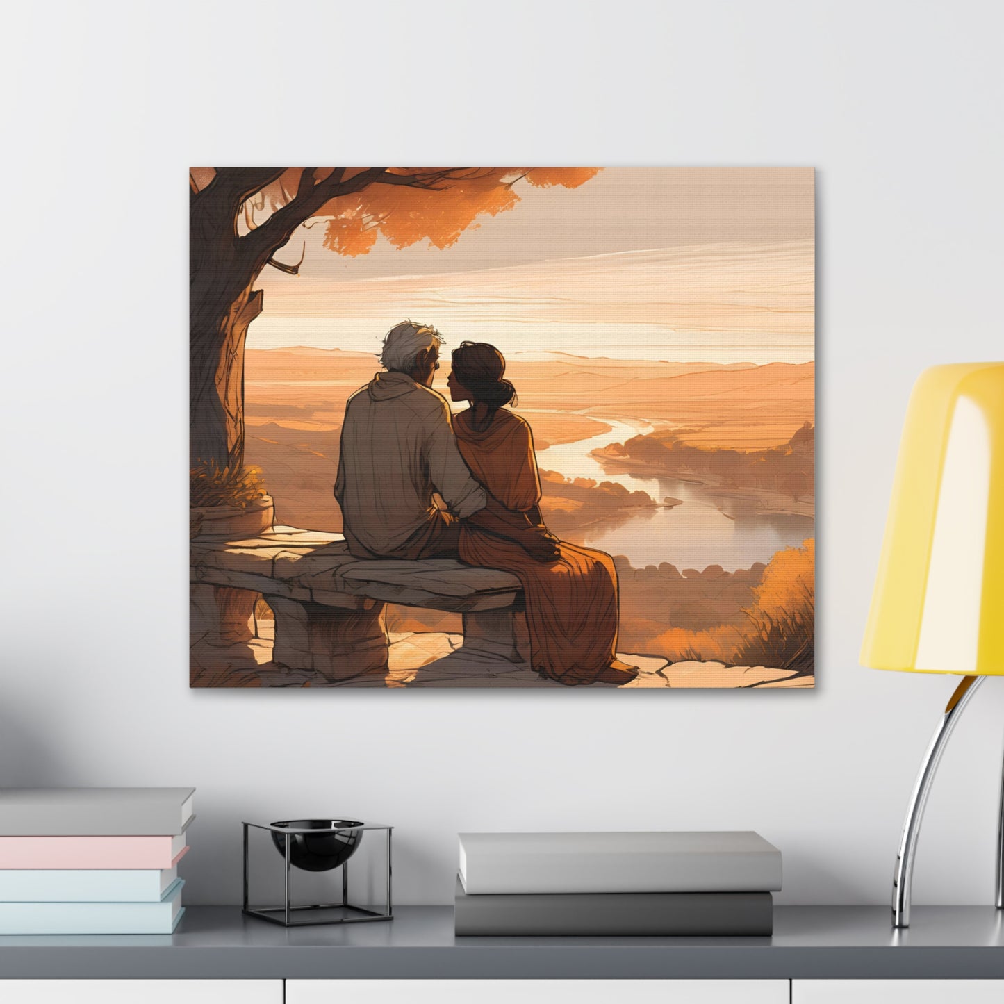 Romantic Canvas Gallery Wrap - Sunset Couple Wall Art