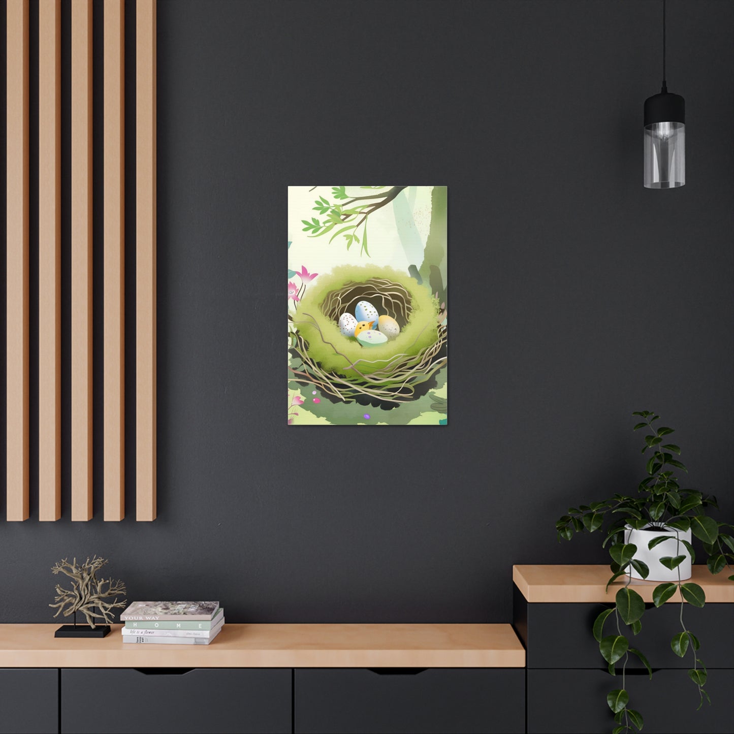 Spring Nest Canvas Gallery Wrap - Nature Artwork for Home Decor