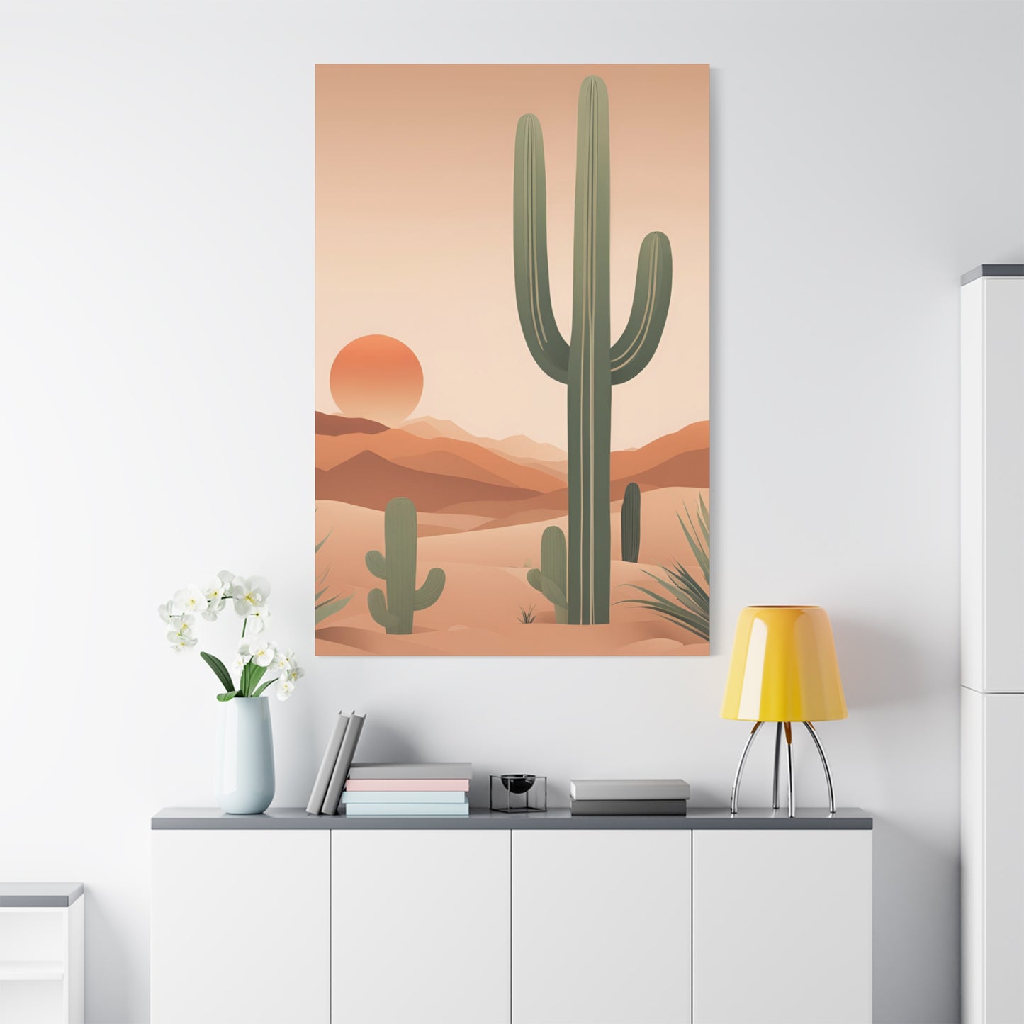 Desert Sunset Art Canvas - Stunning Landscape Wall Decor for Modern Homes