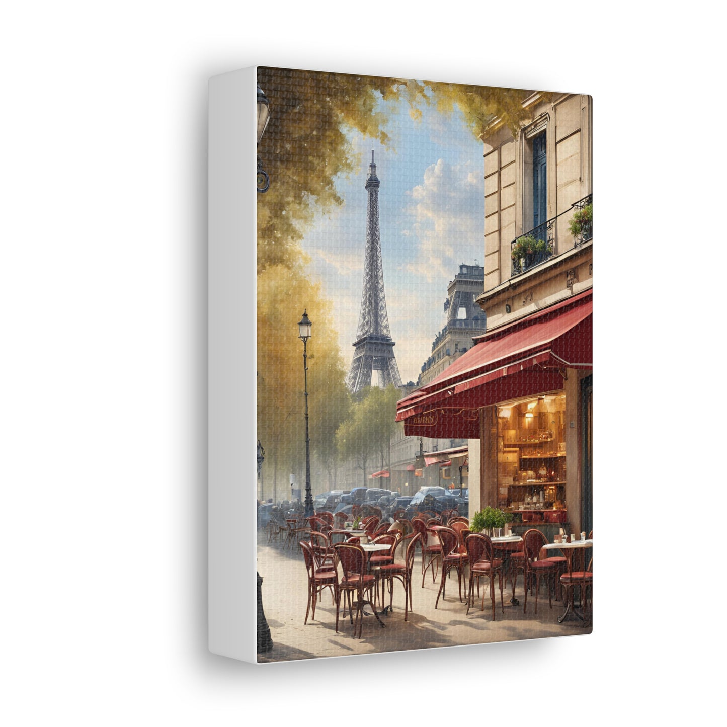 Parisian Café Canvas Gallery Wrap - Scenic Wall Decor for Home & Office