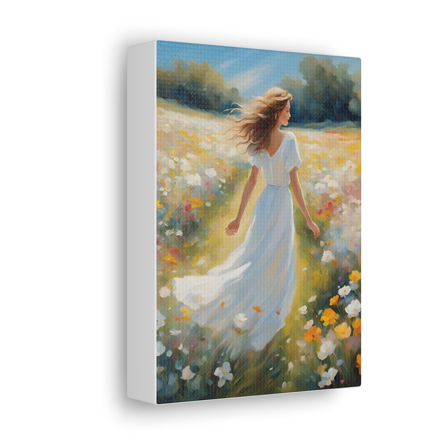 A Woman in a Flowing Dress Elegant Art for Home Decor