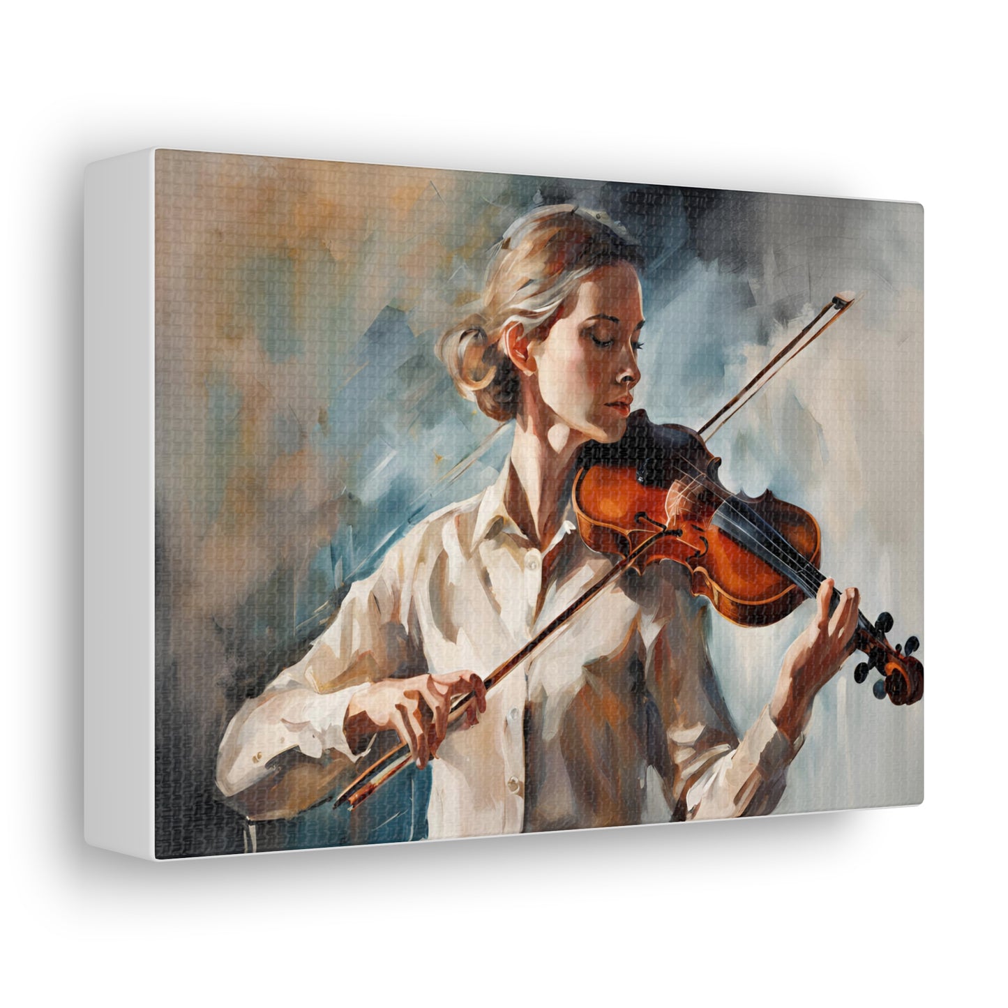 A Musician Playing a Violin Canvas Gallery Wrap - Perfect Wall Art for Music Lovers