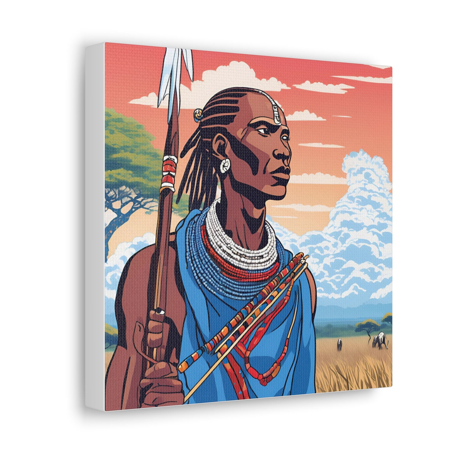 Canvas Gallery Wrap - African Warrior Artwork