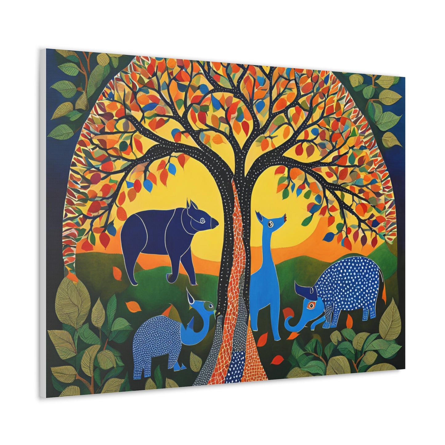 Vibrant Animal Canvas Gallery Wrap - Colorful Wildlife Art for Nature Lovers