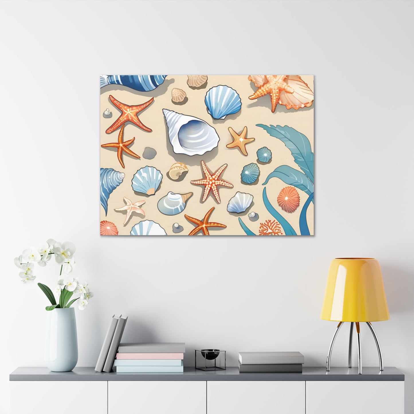 Coastal Seashell Canvas Gallery Wrap - Nautical Wall Art for Beach Lovers