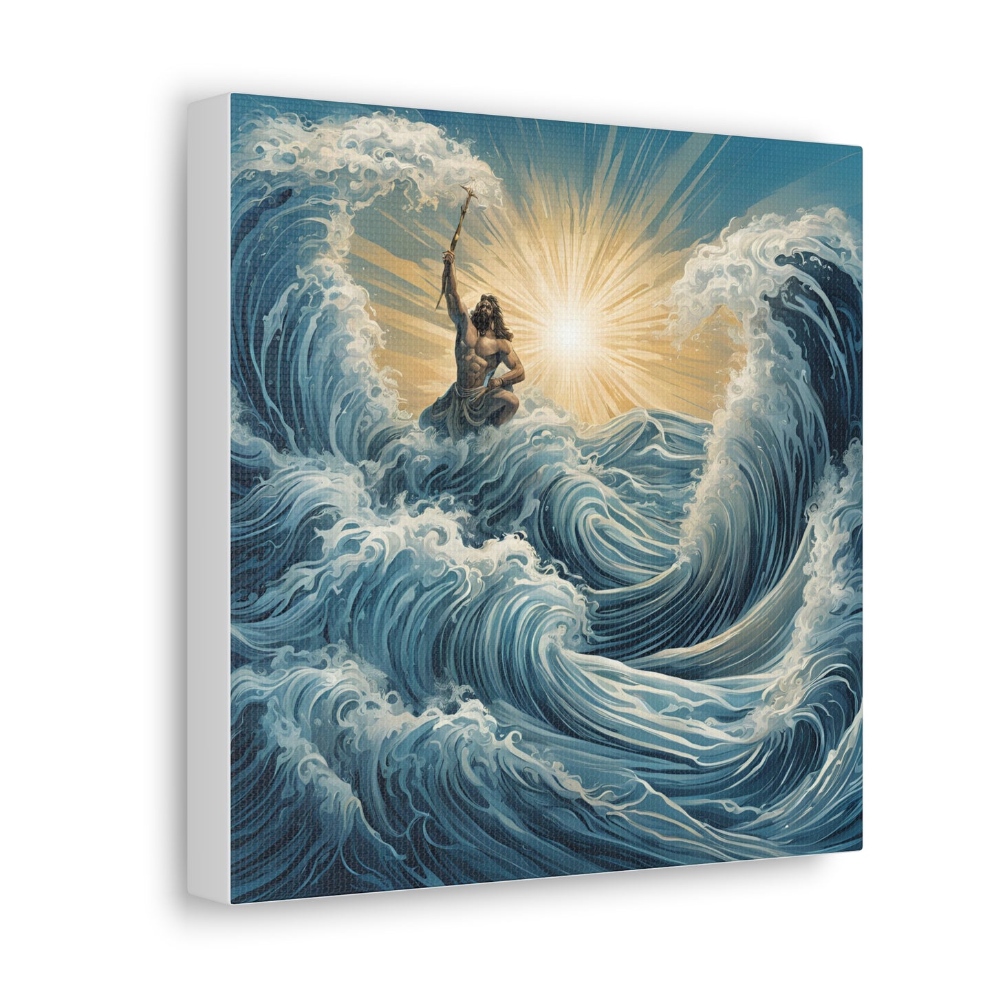 Majestic Canvas Gallery Wrap - Oceanic Waves & Sunlight