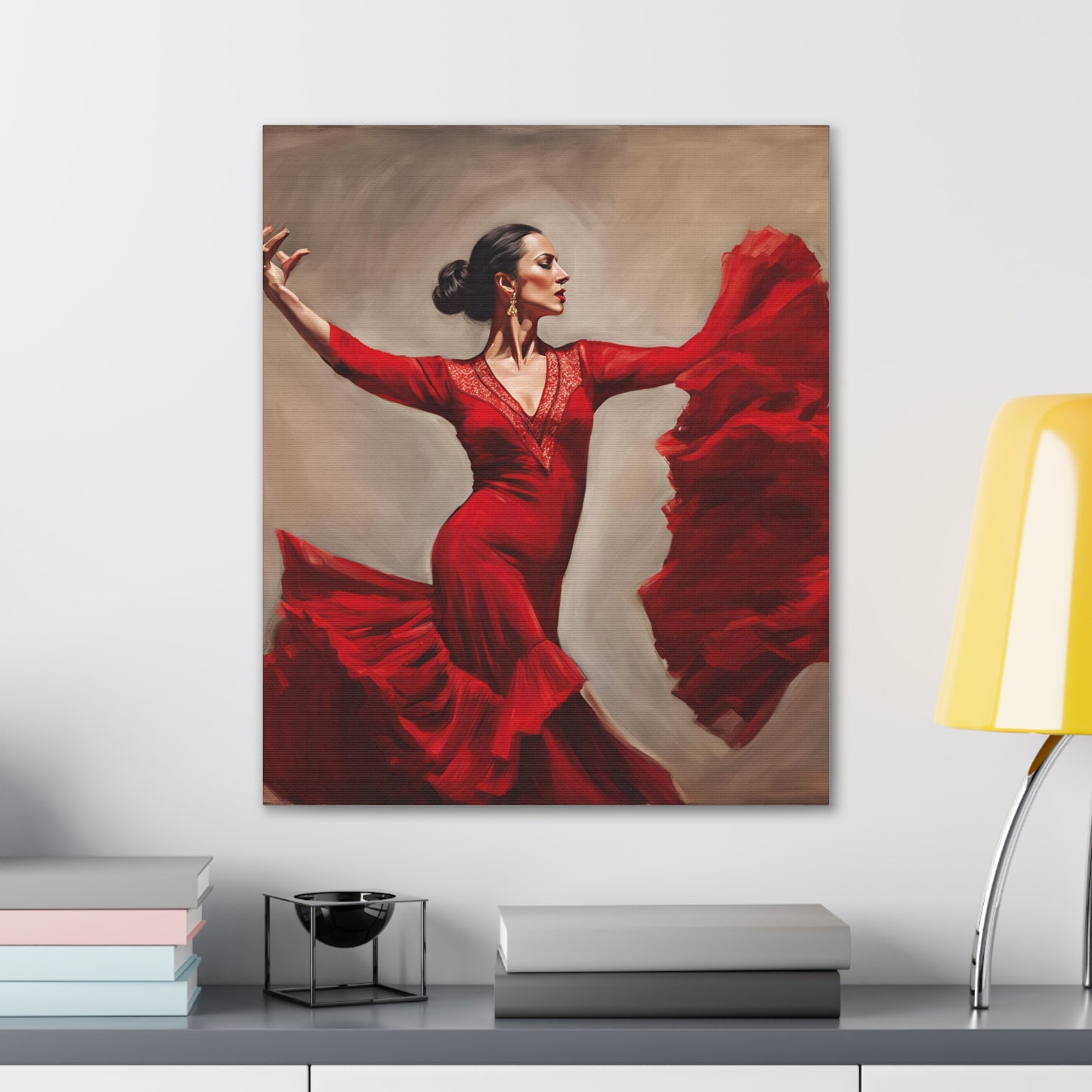 Elegant Flamenco Dancer Canvas Gallery Wrap - Vibrant Wall Art for Dance Lovers