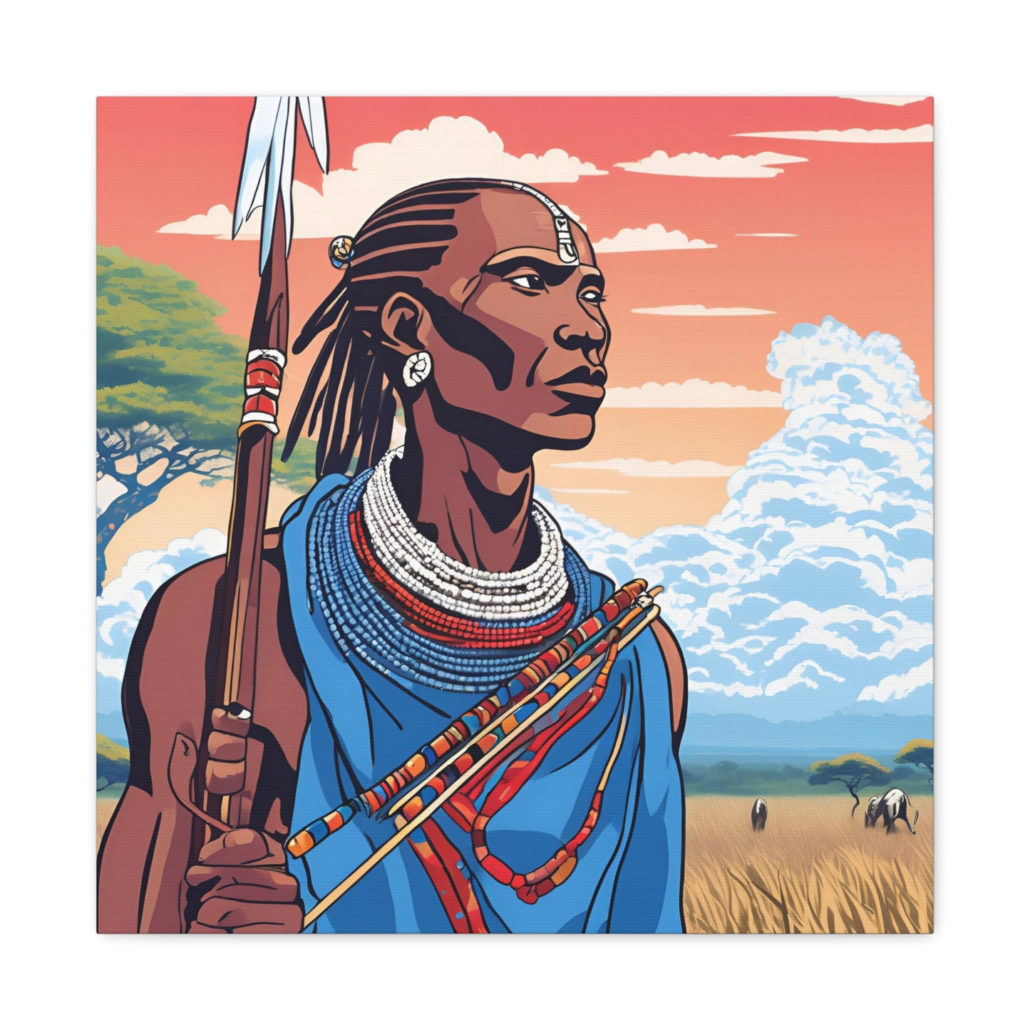 Canvas Gallery Wrap - African Warrior Artwork