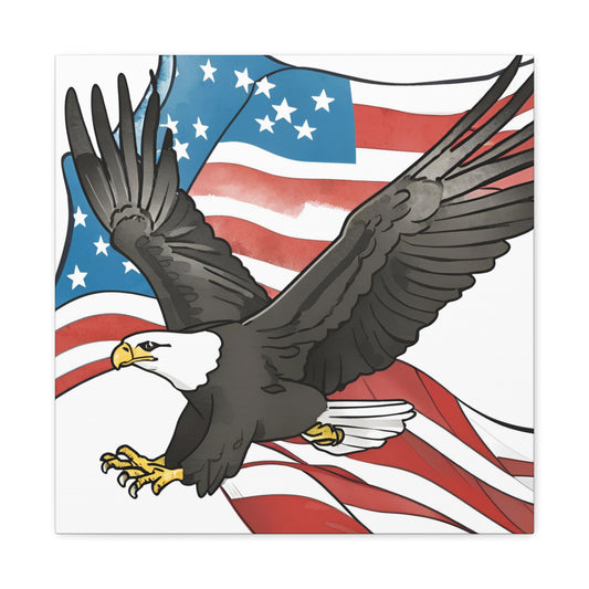 Patriotic Eagle Canvas Wall Art