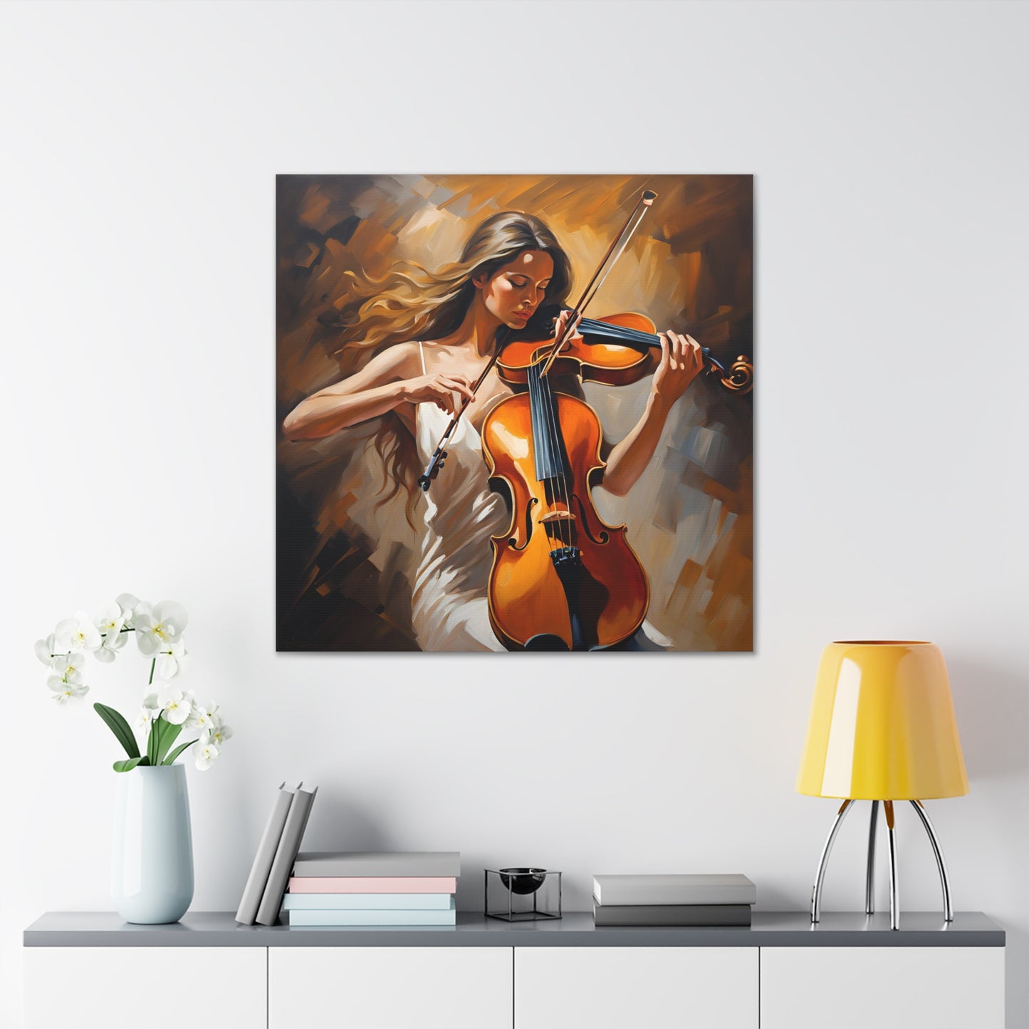 Elegant Violinist Canvas Gallery Wrap - Musical Art for Home Decor