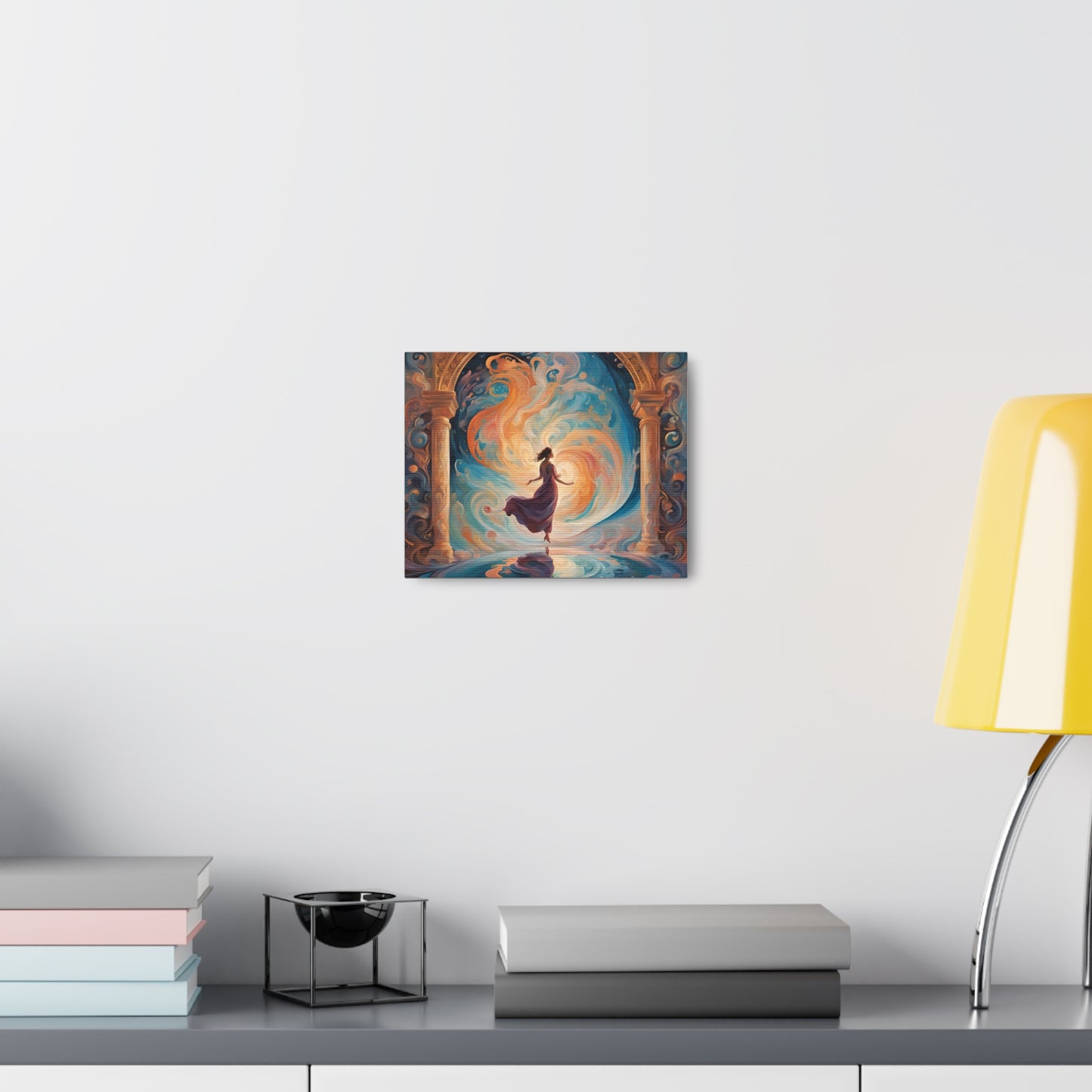 Whimsical Canvas Gallery Wrap - Dreamy Woman in Cosmic Swirl Art