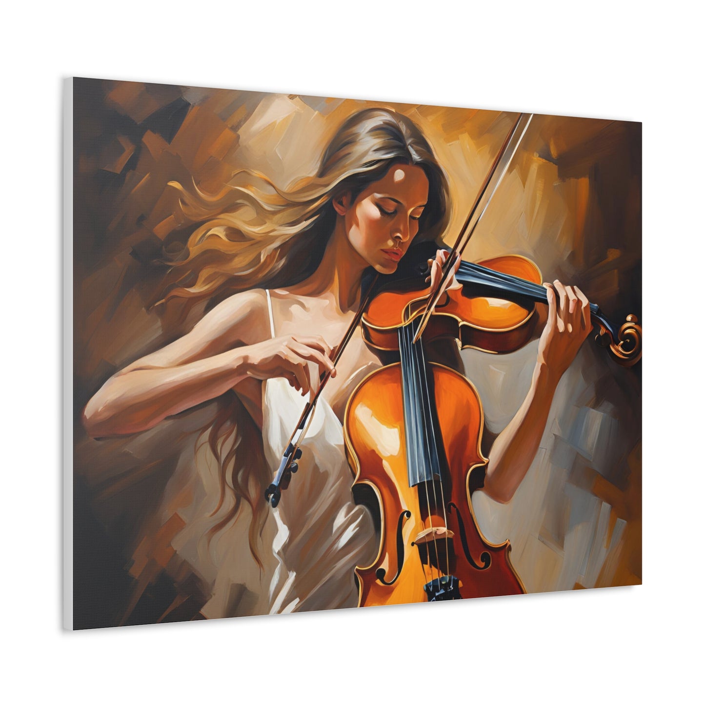 Elegant Violinist Canvas Gallery Wrap - Musical Art for Home Decor