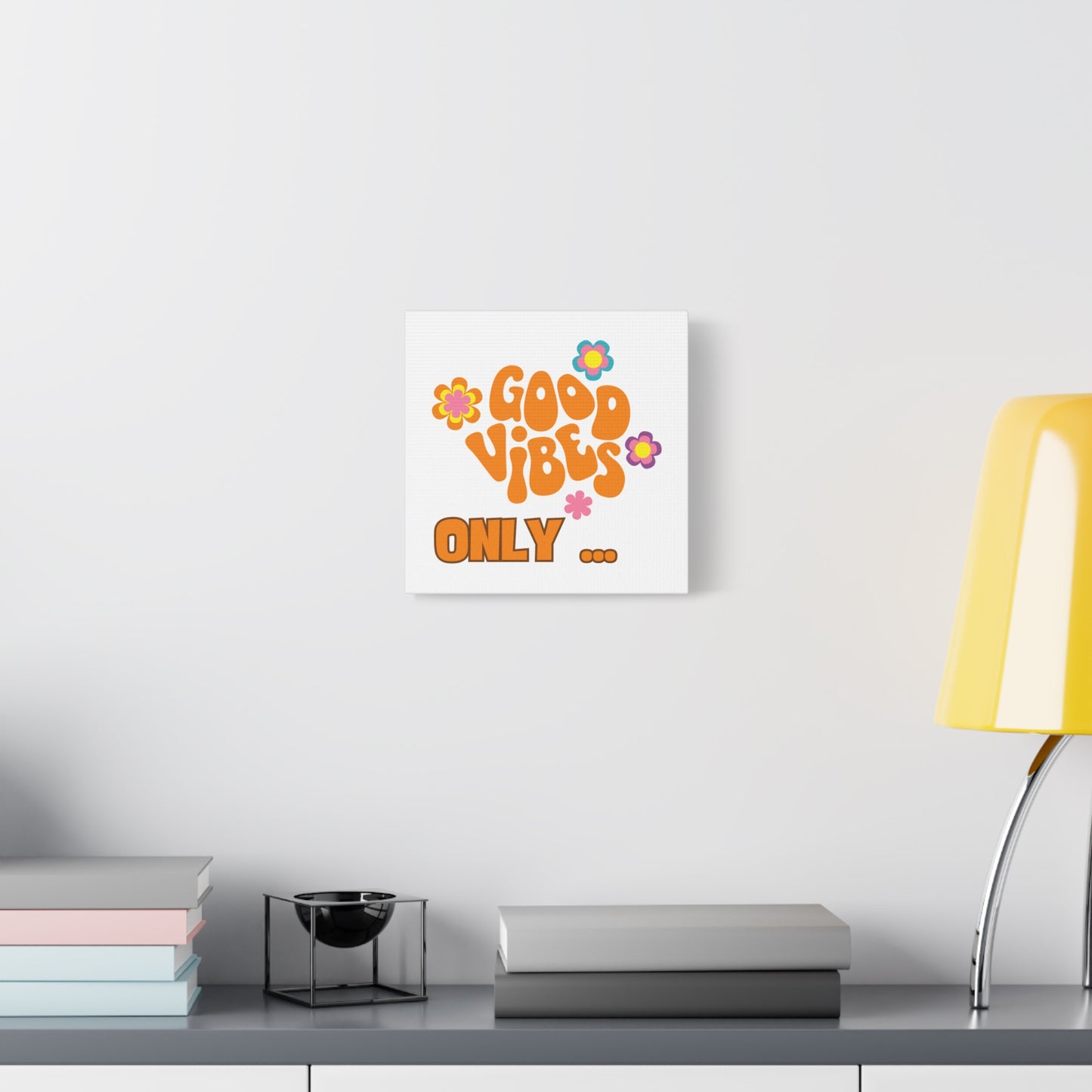 Good Vibes Only Wall Art - Colorful Matte Canvas