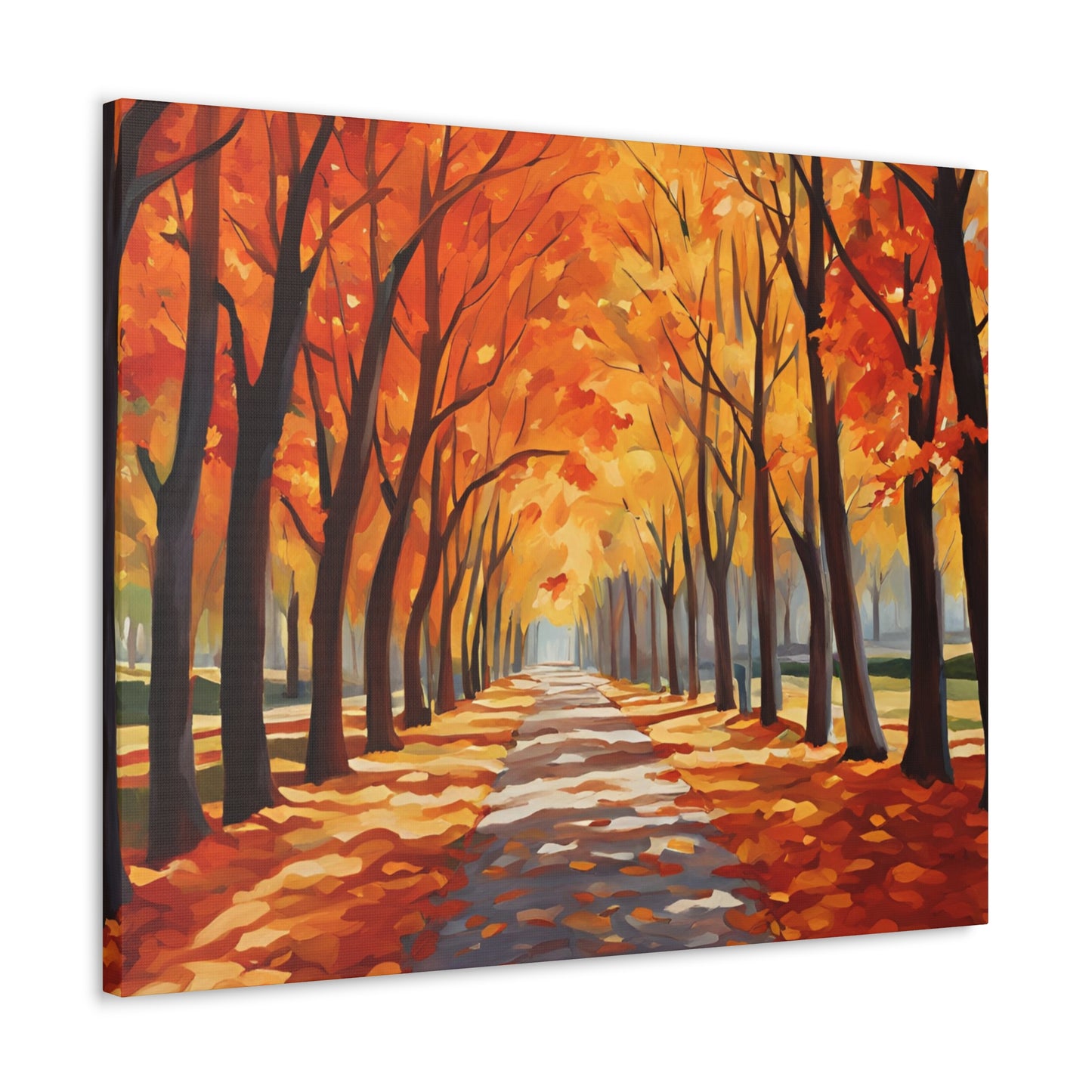 Canvas Wall Art - Autumn Path Canvas Gallery Wrap - Vibrant Fall Landscape Decor