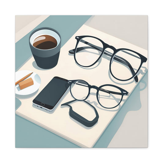 Modern Coffee & Glasses Canvas Gallery Wrap